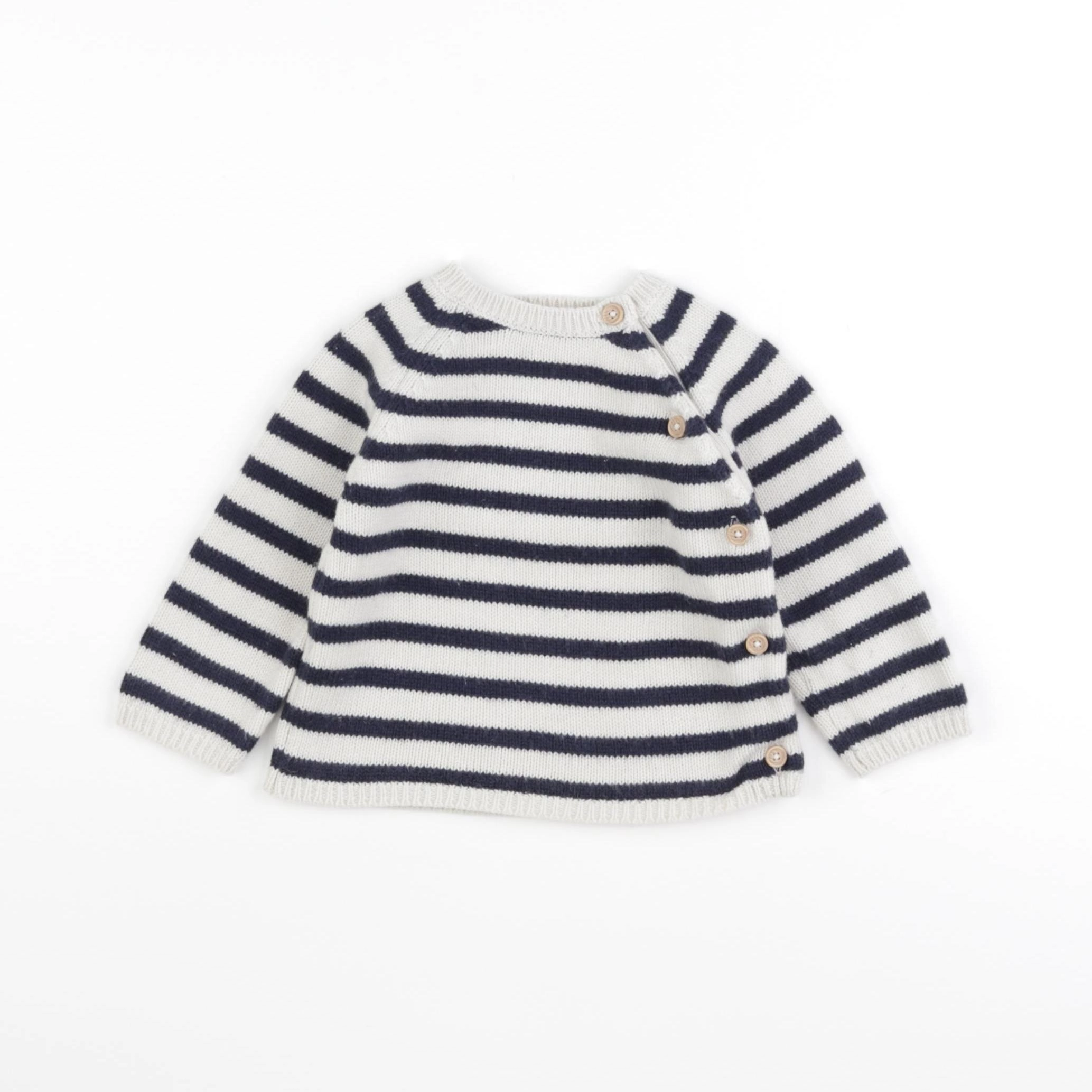 Petit Bateau - pull bleu - 12 mois