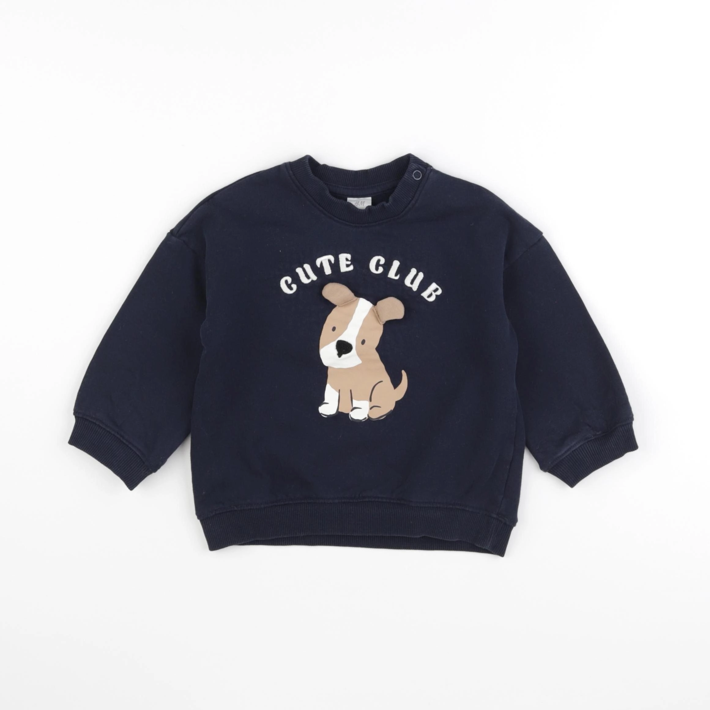 H&M - sweat bleu - 9/12 mois