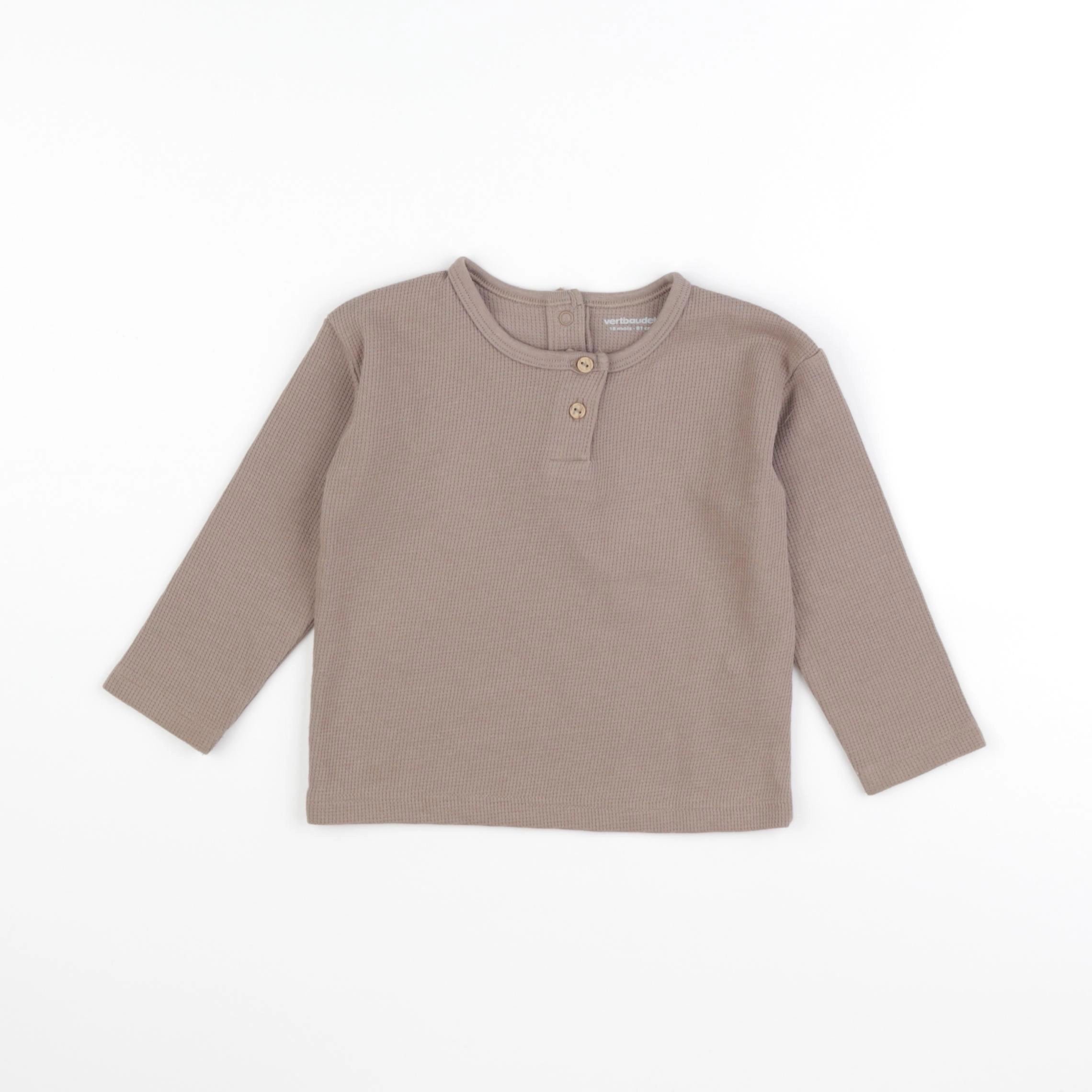 Vertbaudet - tee-shirt beige - 18 mois