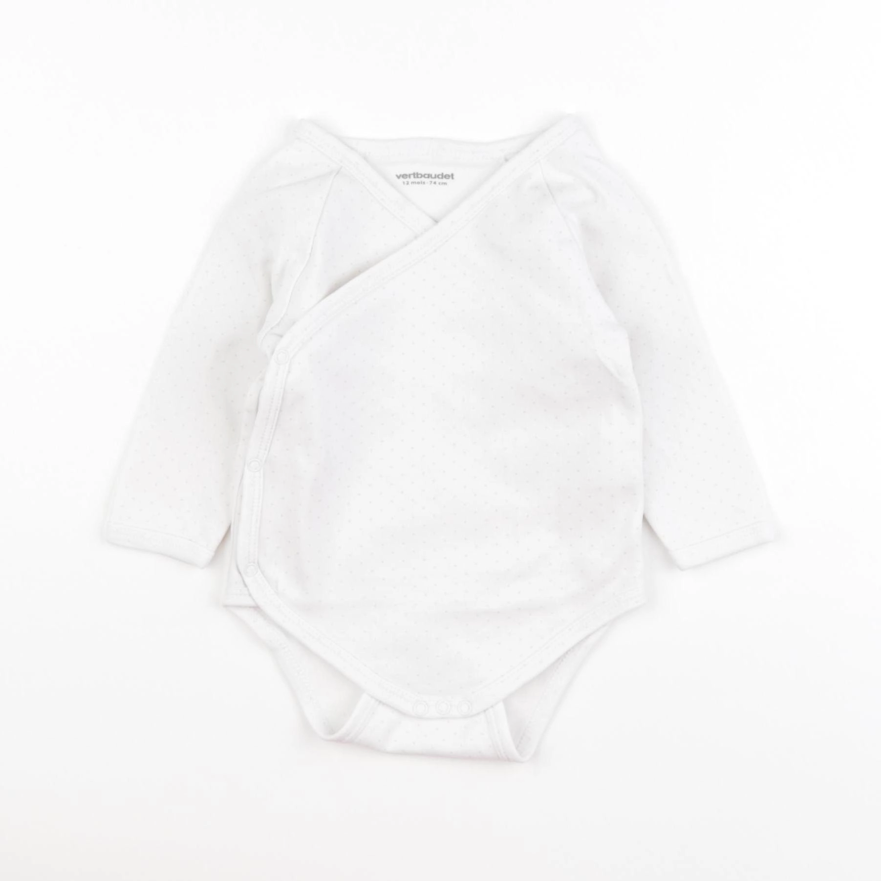 Vertbaudet - body blanc, rose - 12 mois