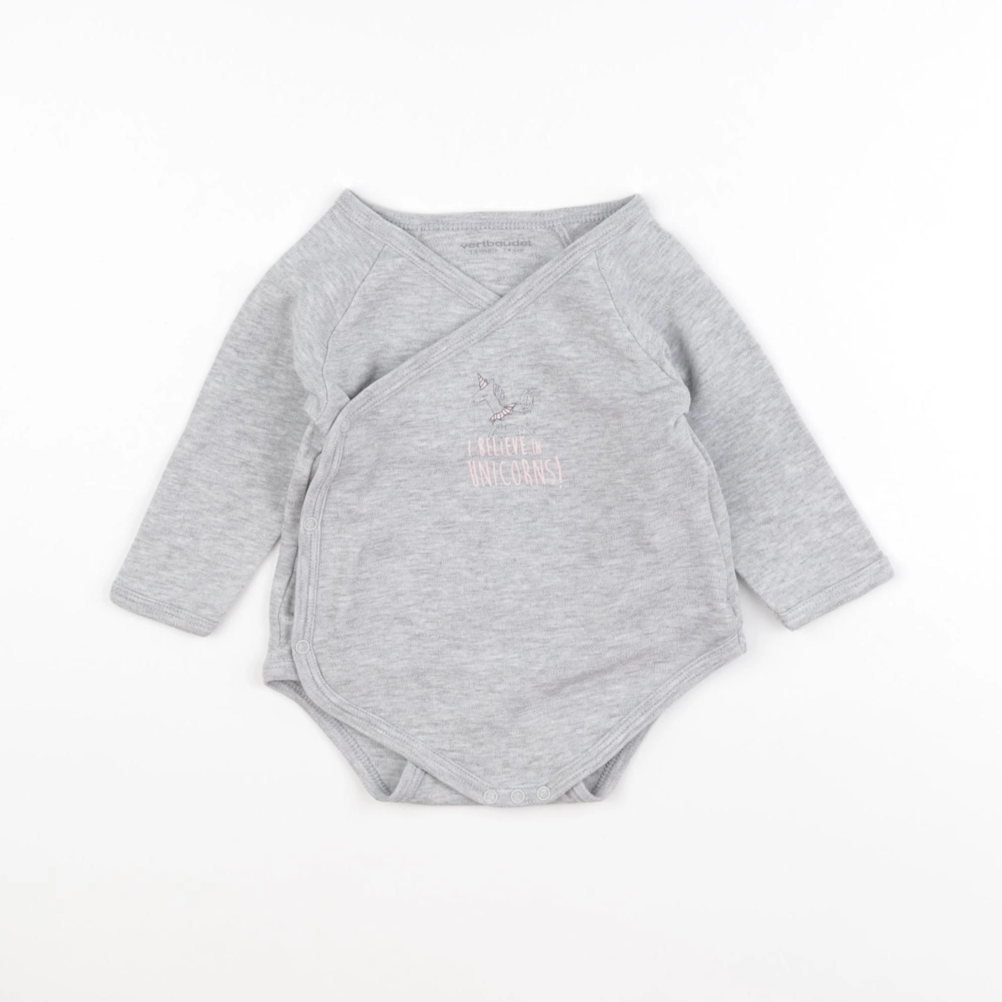 Vertbaudet - body gris - 12 mois