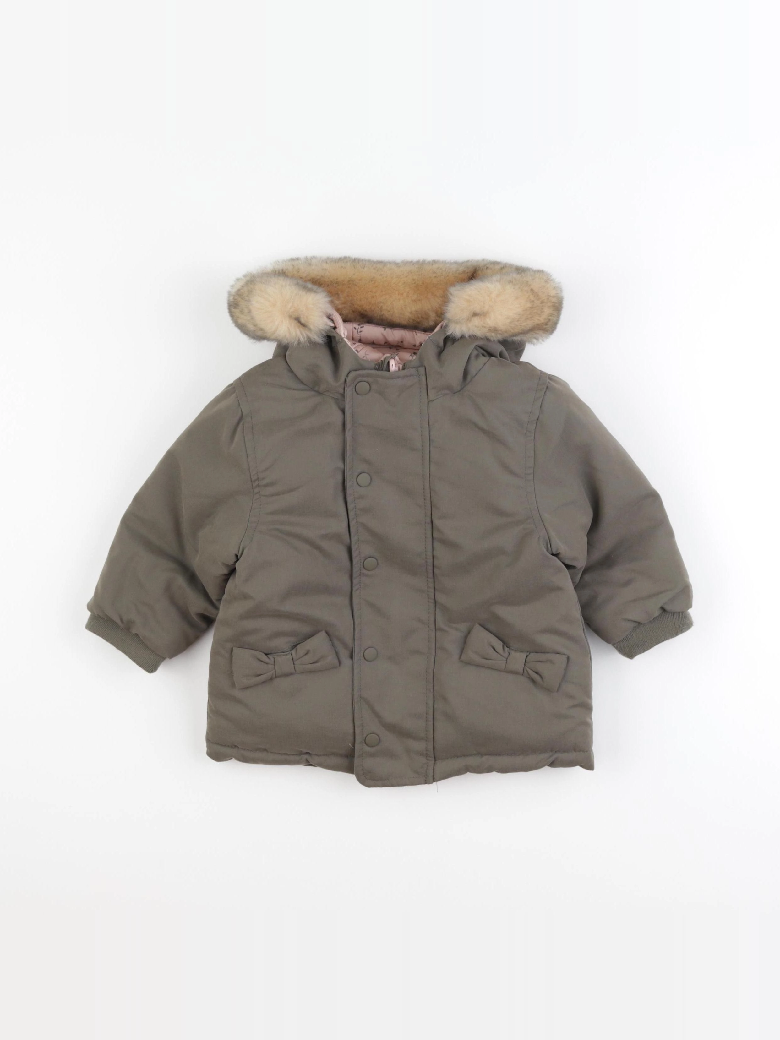 Vertbaudet - parka réversible vert - 18 mois