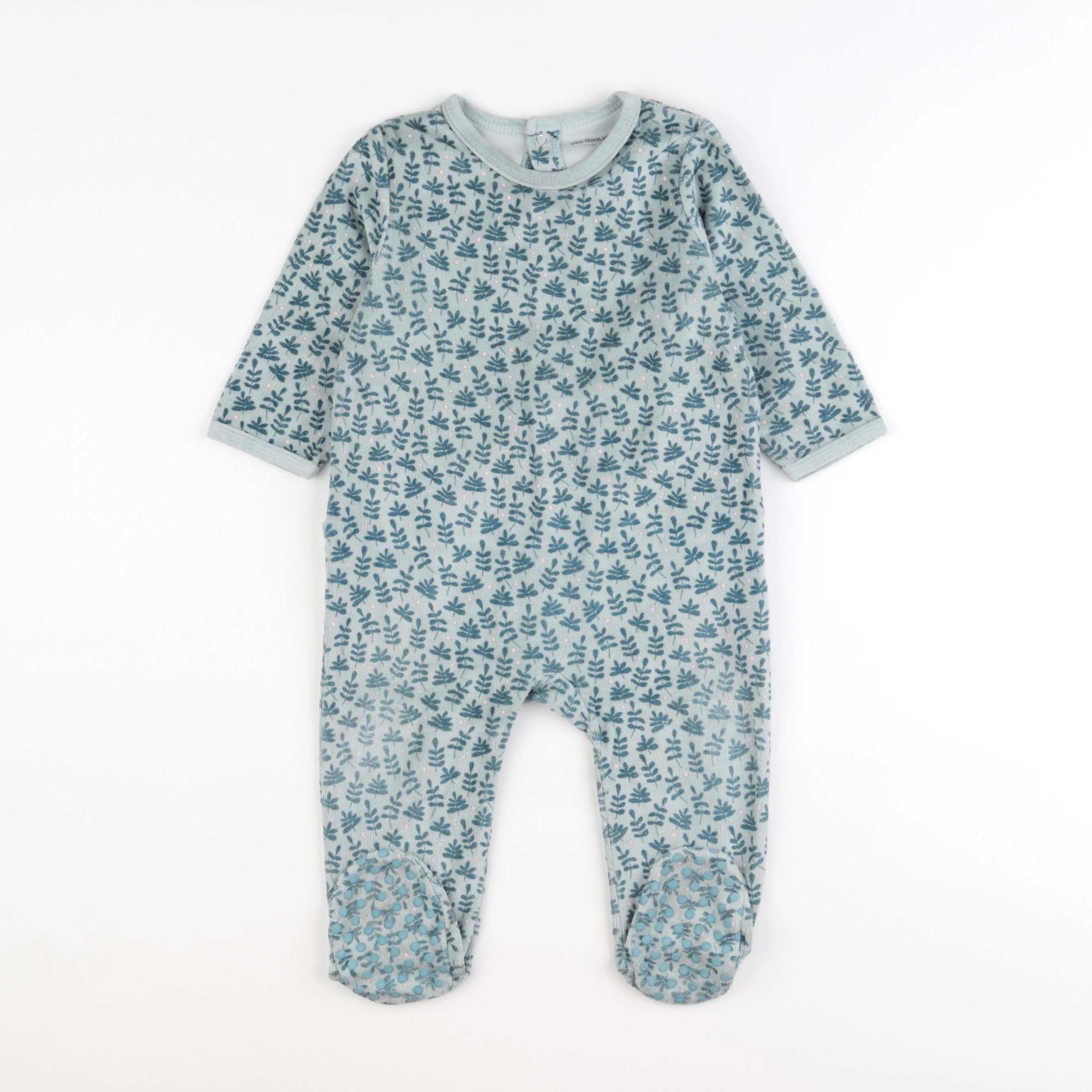 Vertbaudet - pyjama velours bleu - 12 mois