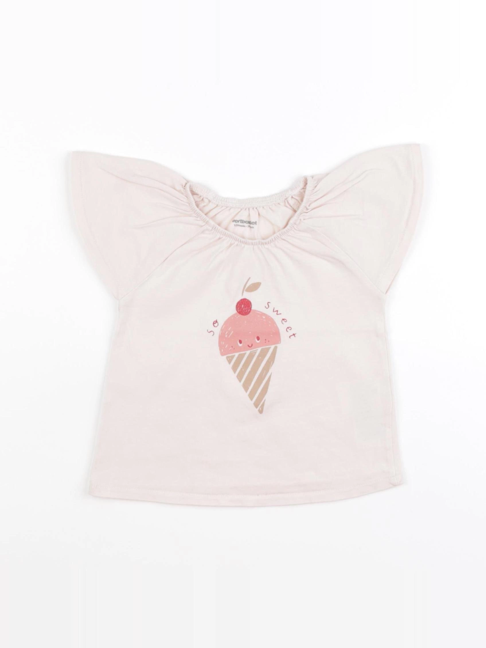Vertbaudet - tee-shirt rose - 12 mois