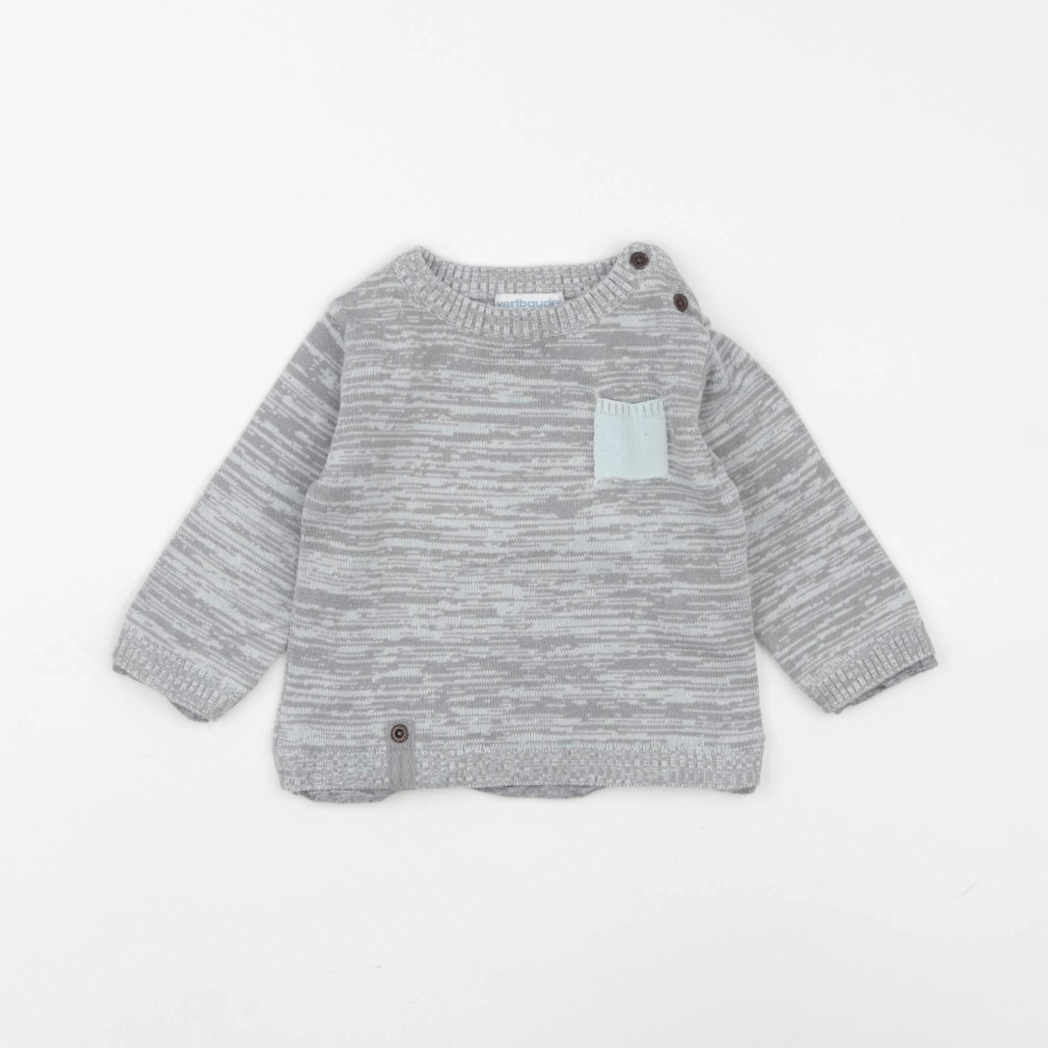 Vertbaudet - pull gris - 6 mois