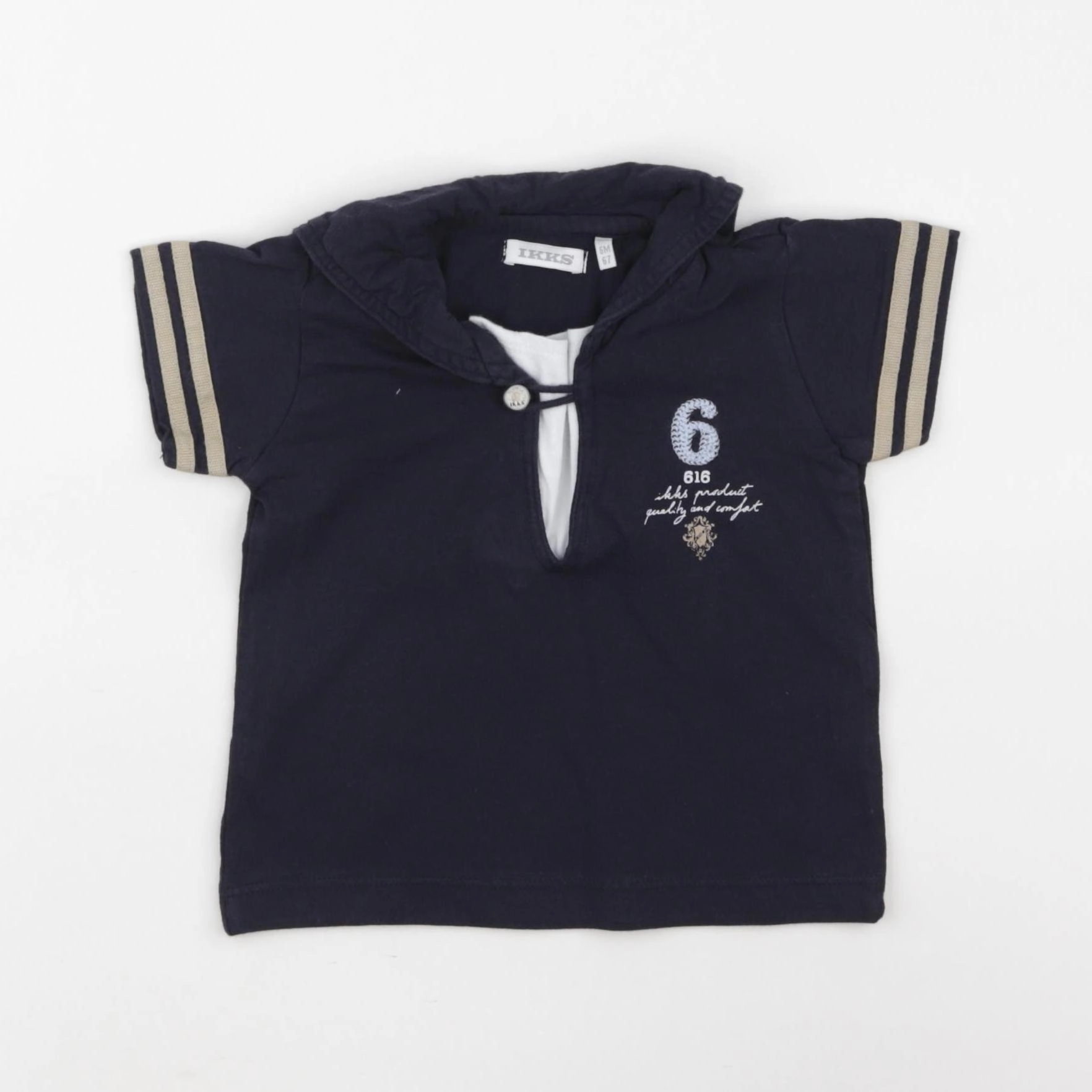 IKKS - polo bleu - 6 mois