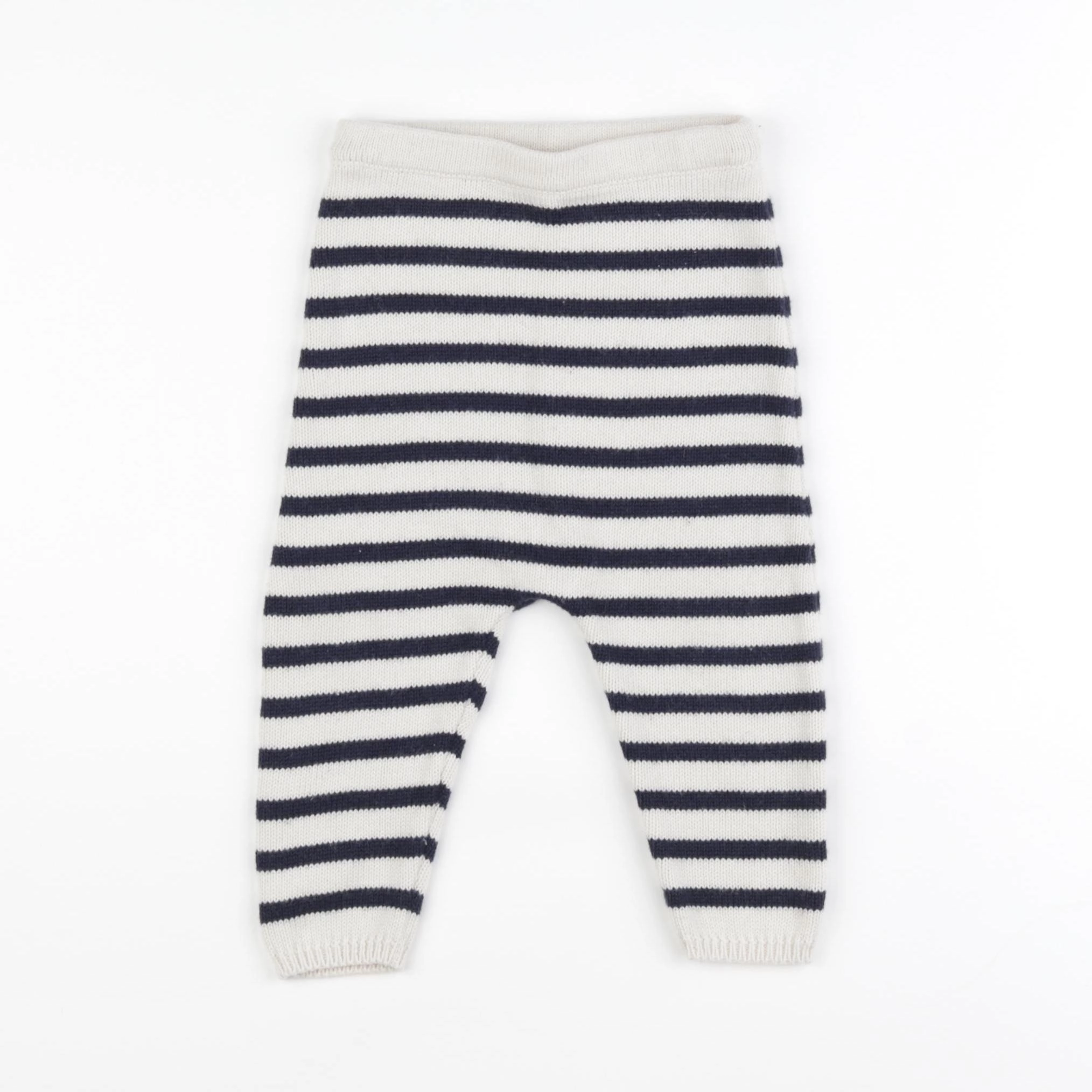 Petit Bateau - sarouel blanc, bleu - 12 mois