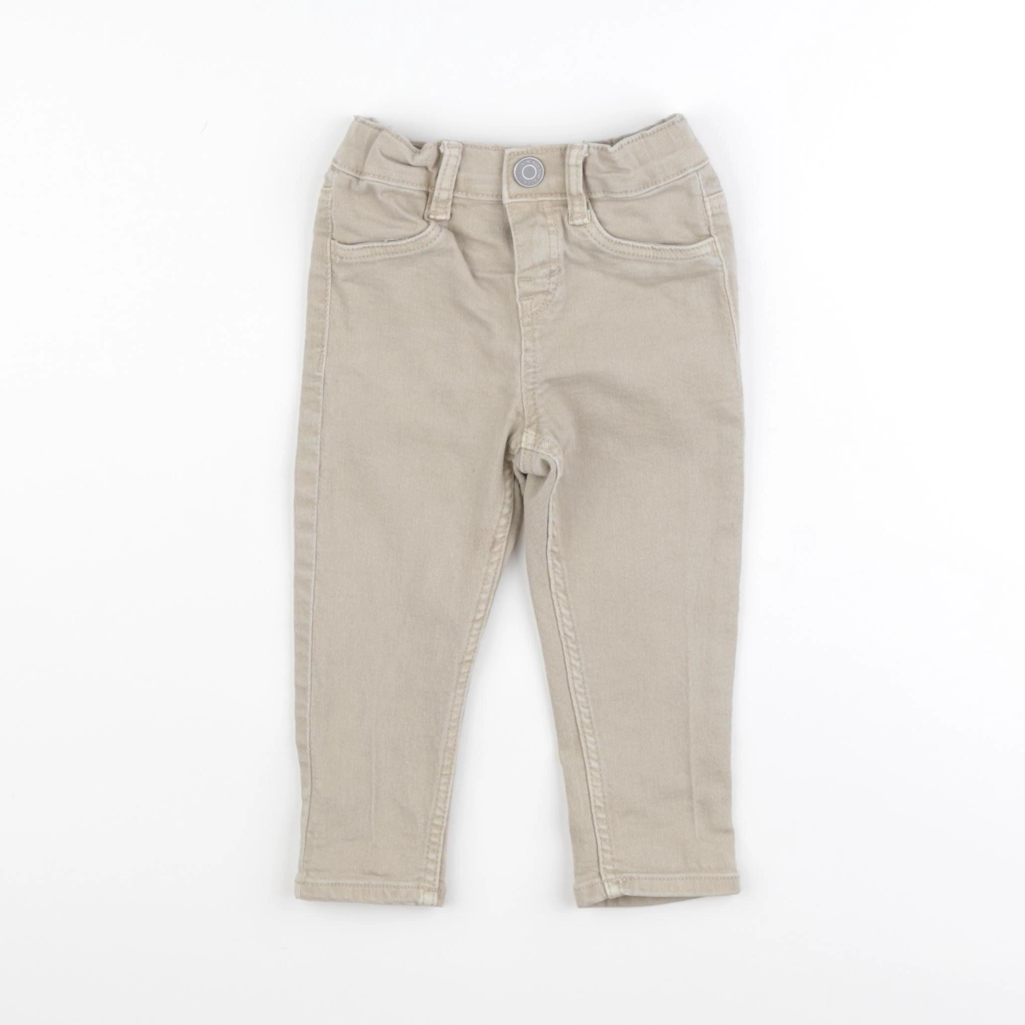 H&M - jean beige - 9/12 mois