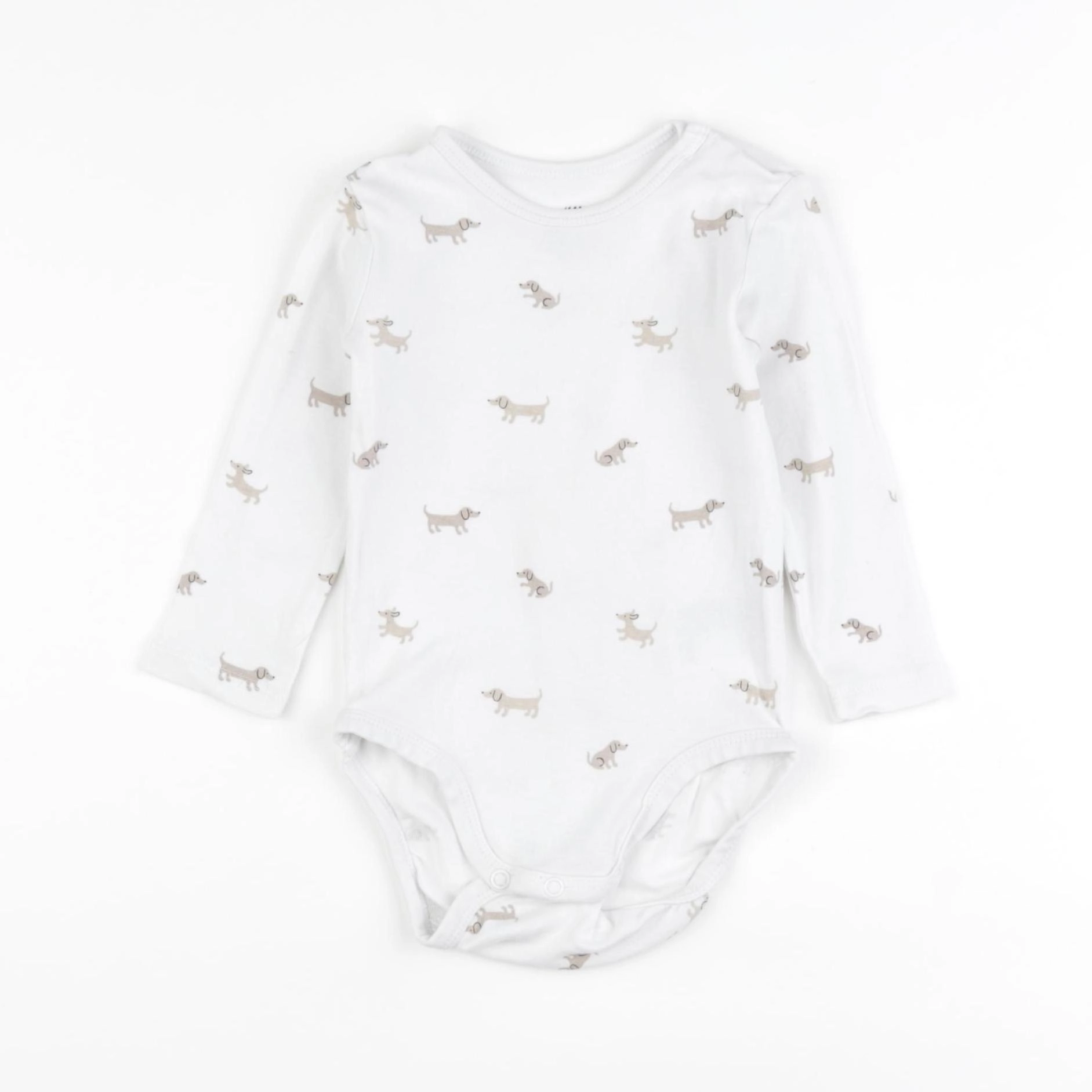 H&M - body blanc, beige - 6/9 mois