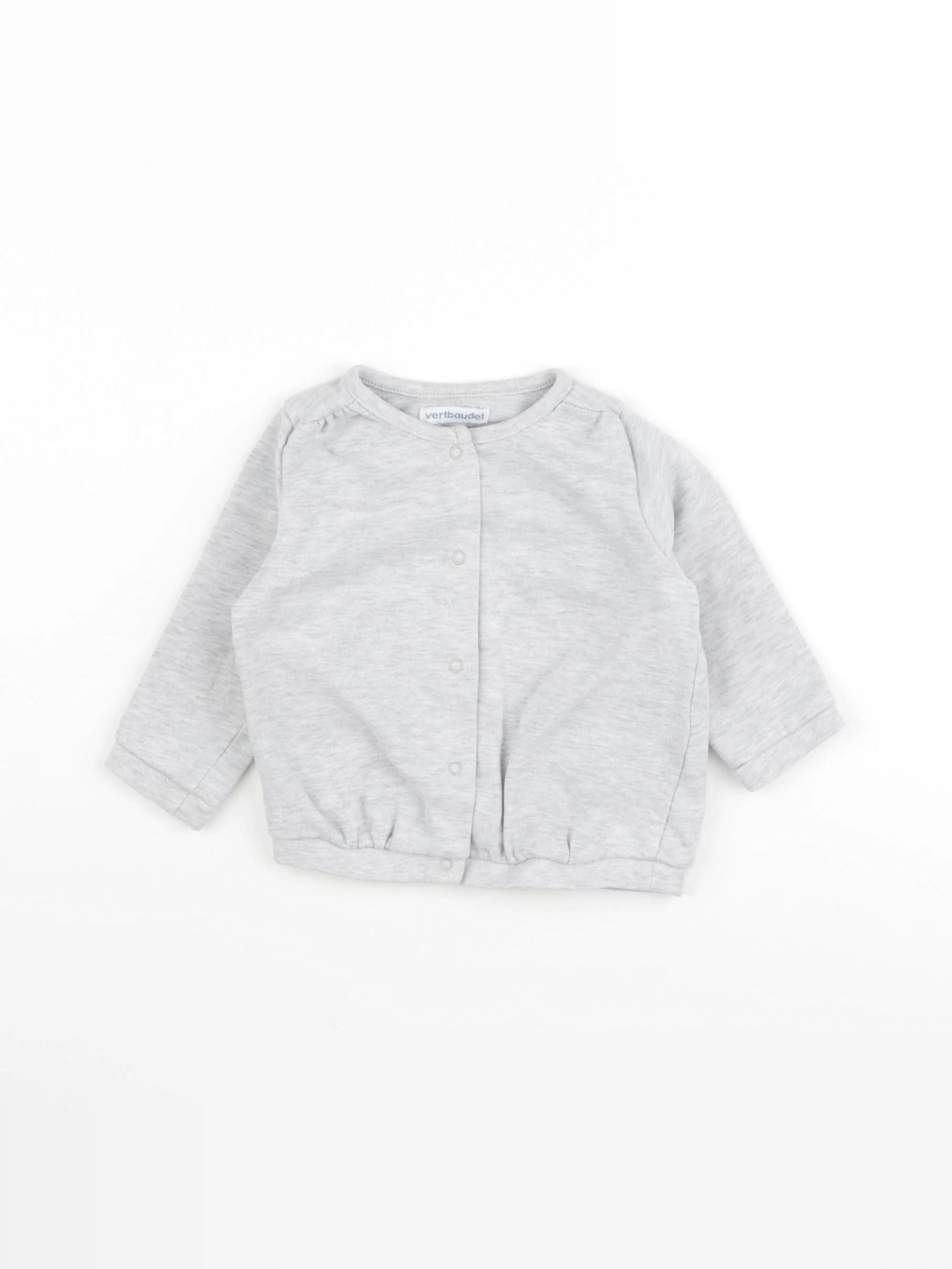 Vertbaudet - sweat gris - 12 mois