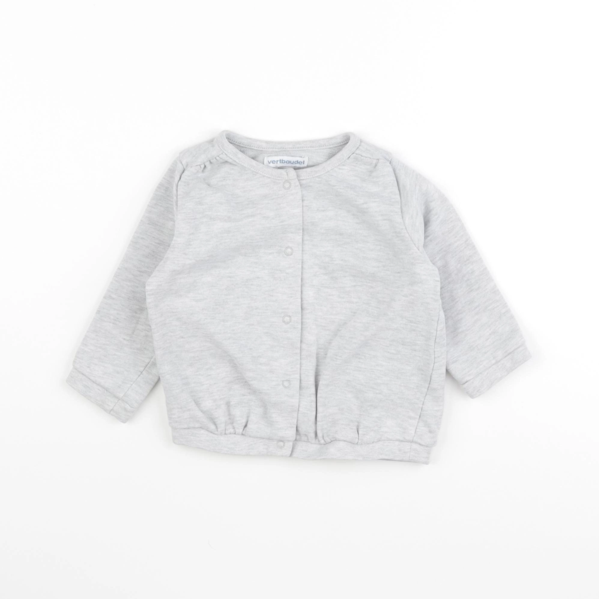 Vertbaudet - sweat gris - 12 mois