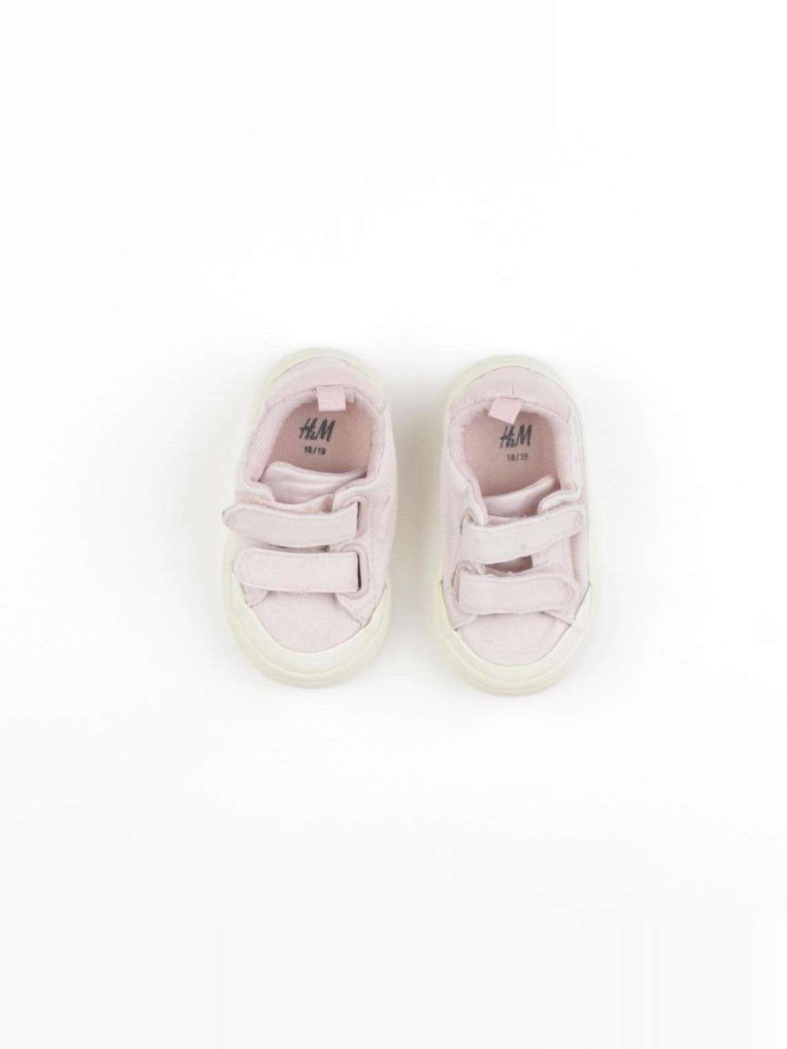 H&M - tennis à scratch/ lacets rose - pointure 18/19