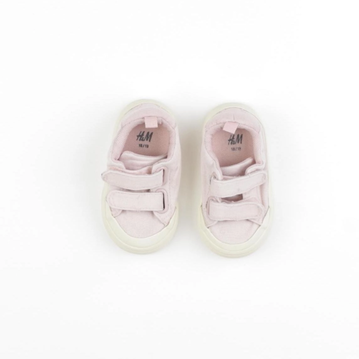 H&M - tennis à scratch/ lacets rose - pointure 18/19