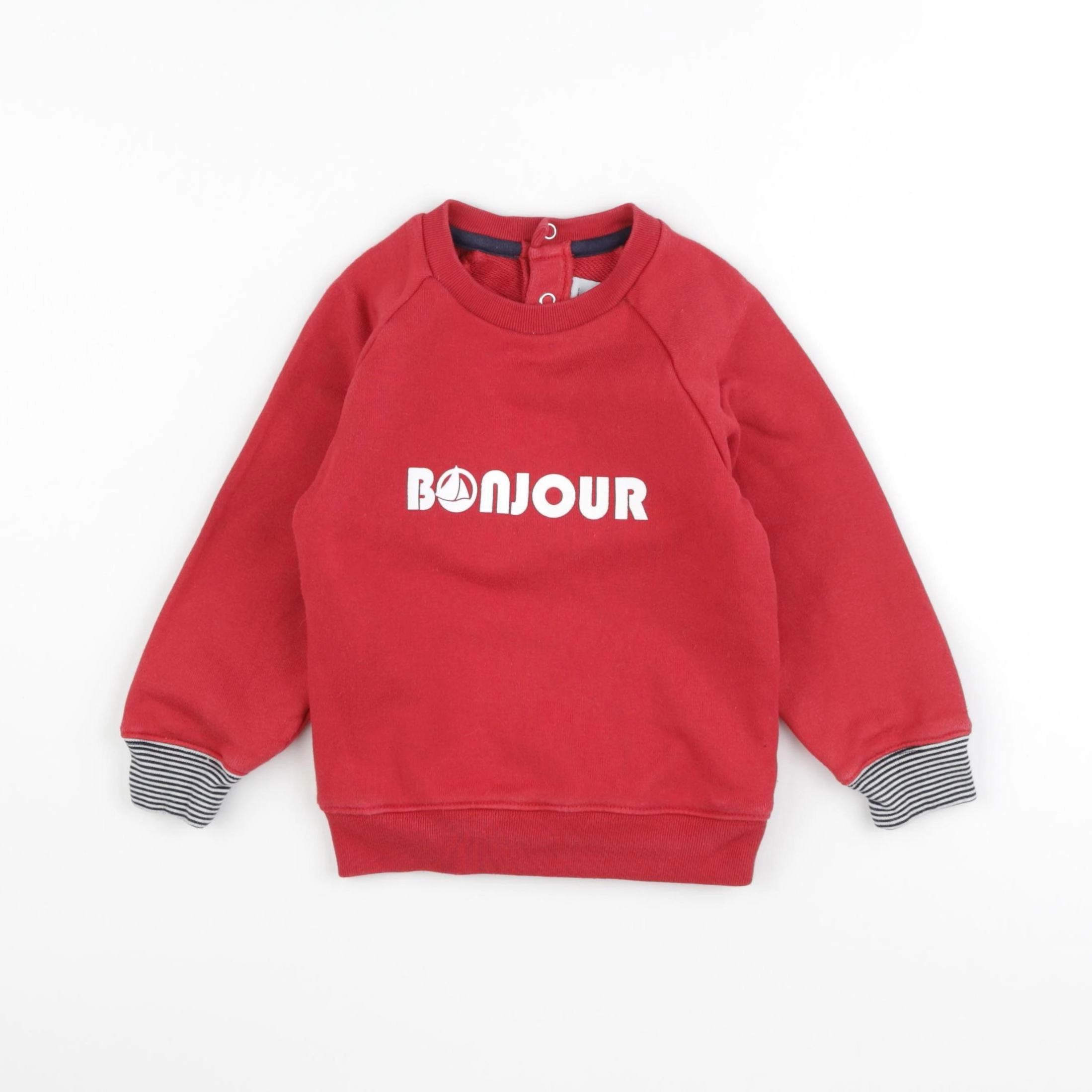 Petit Bateau - sweat rouge - 24 mois
