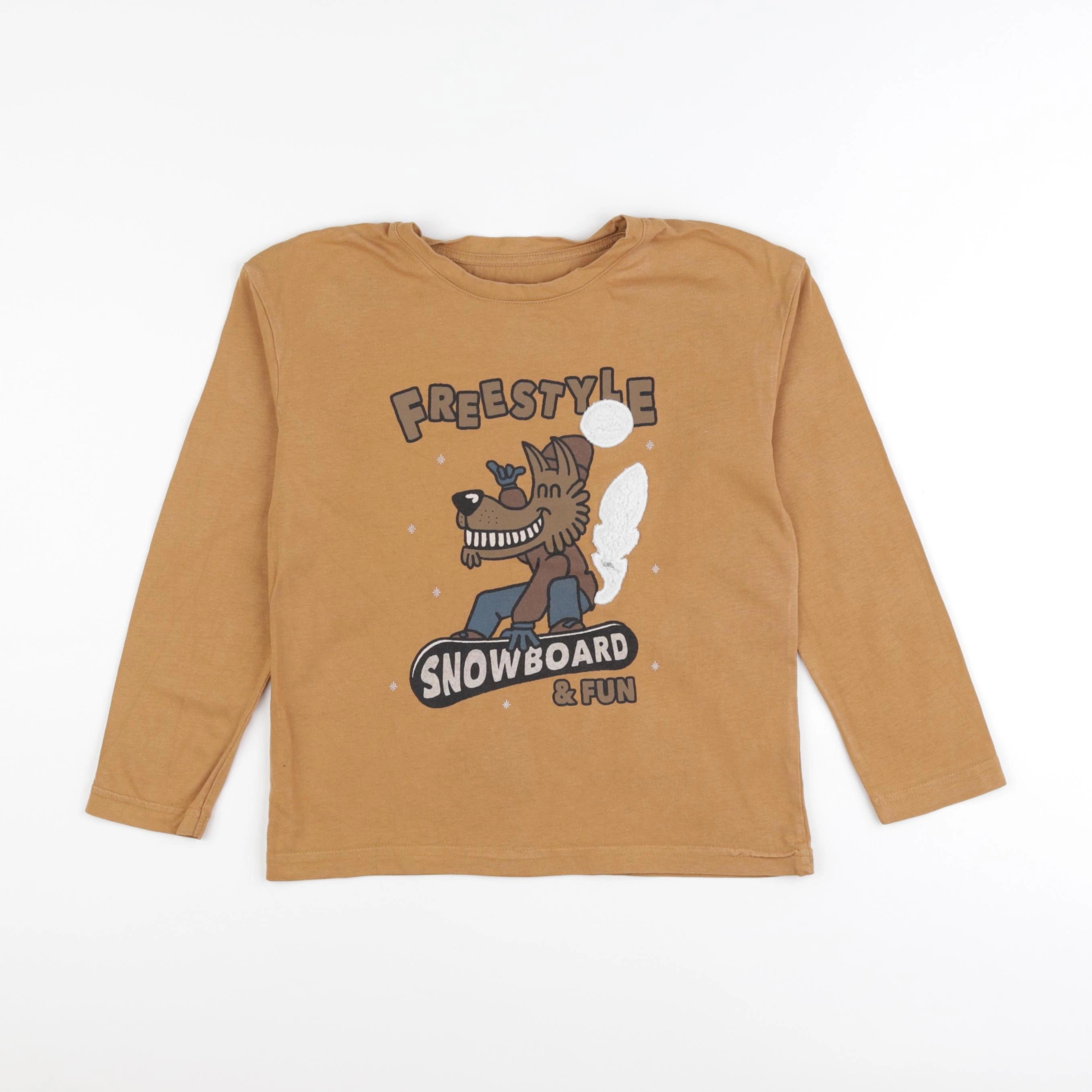 Vertbaudet - tee-shirt marron - 8 ans