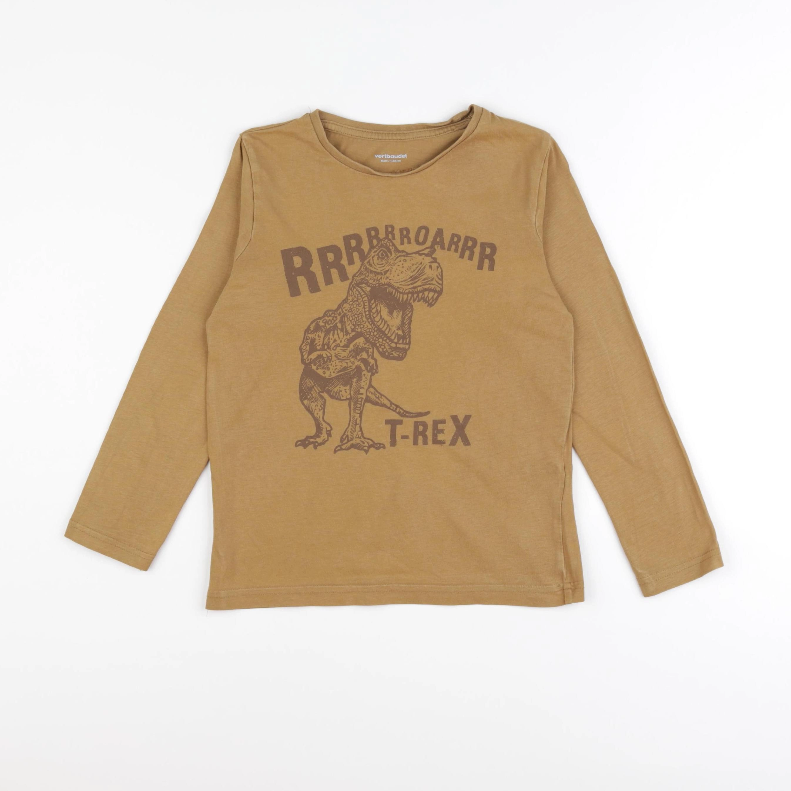 Vertbaudet - tee-shirt marron - 8 ans