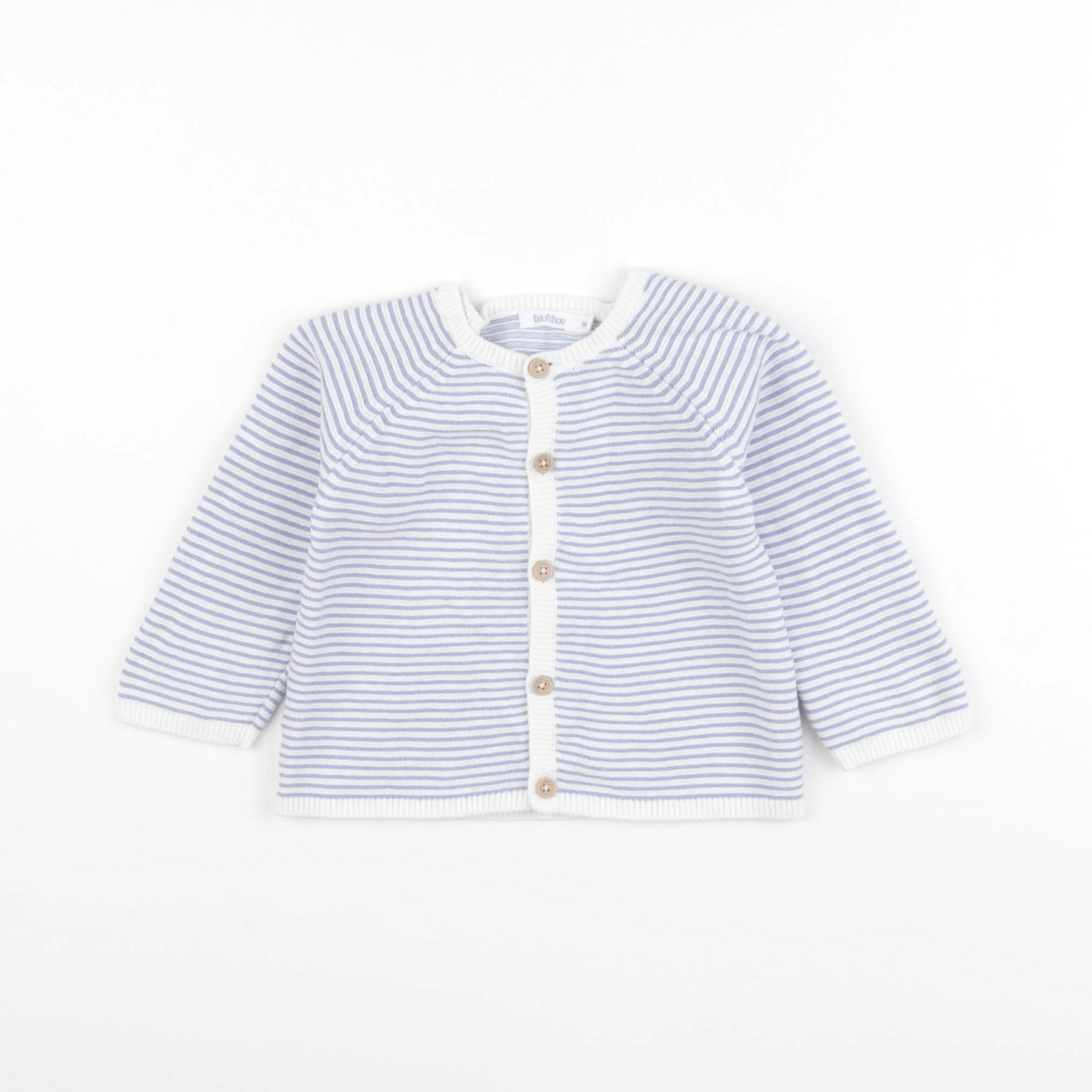 Boutchou - gilet bleu - 9 mois