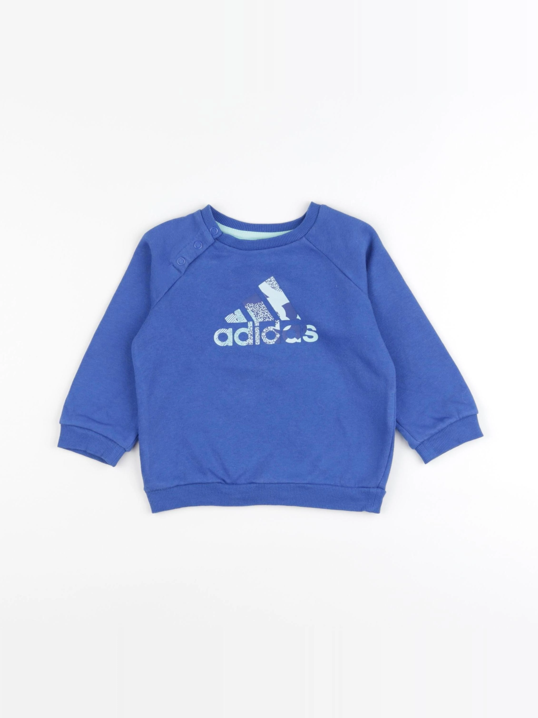 Adidas - sweat bleu - 9/12 mois