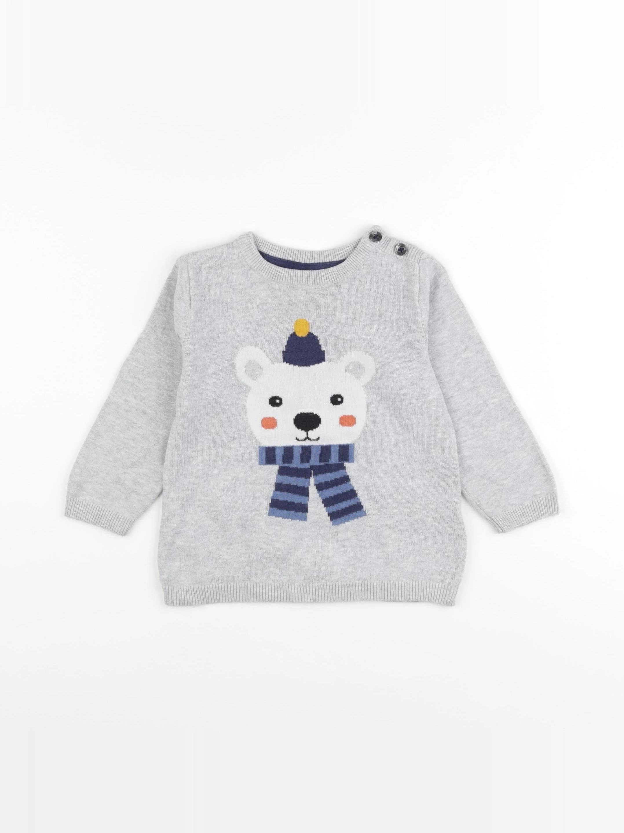 H&M - pull gris - 9/12 mois