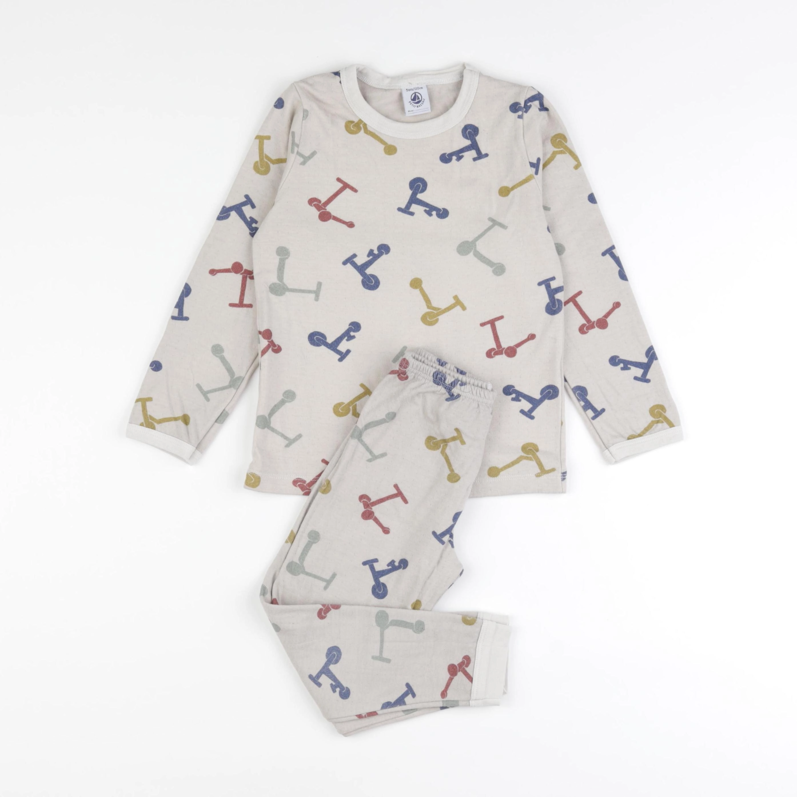 Petit Bateau - pyjama coton beige - 5 ans