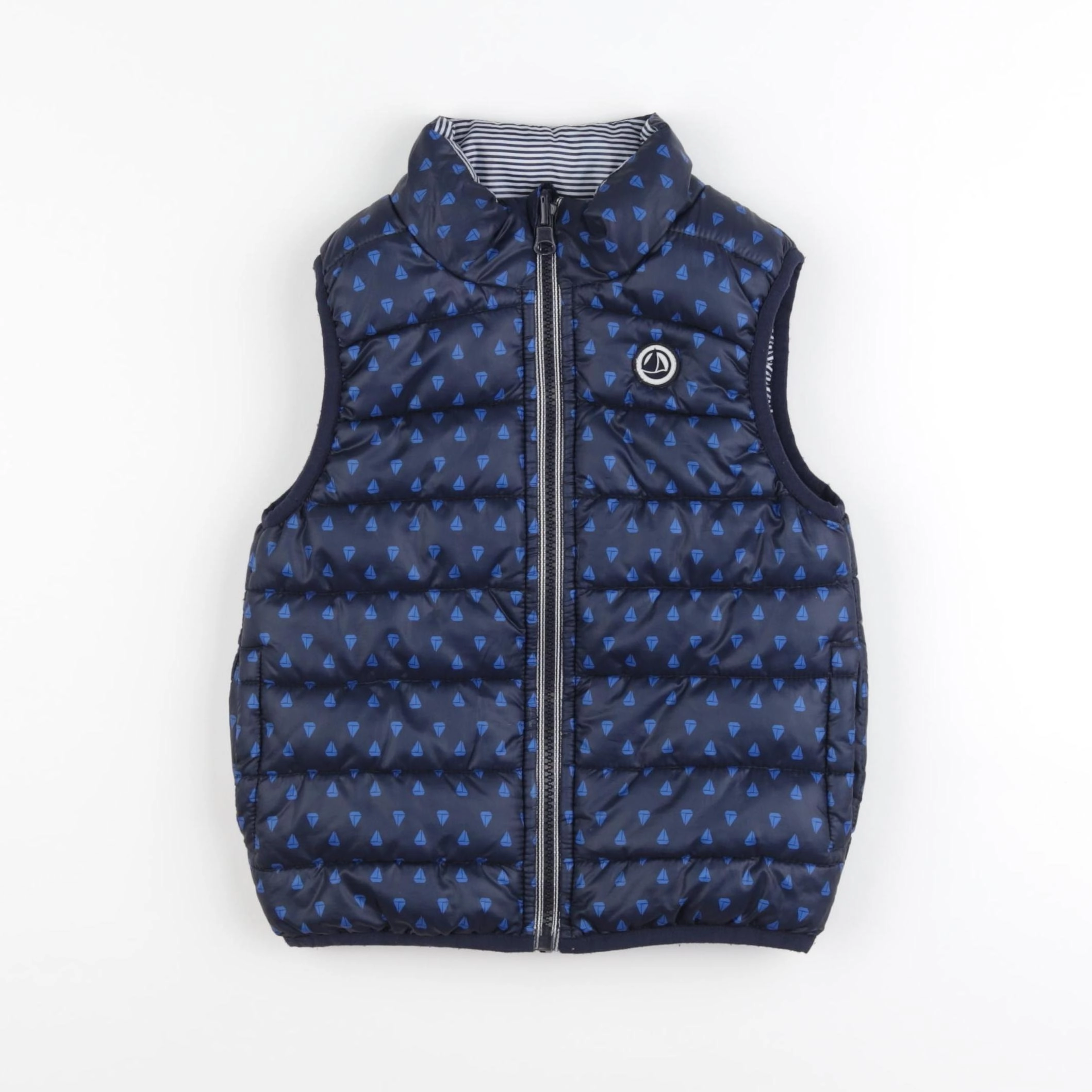 Petit Bateau - doudoune réversible bleu - 36 mois