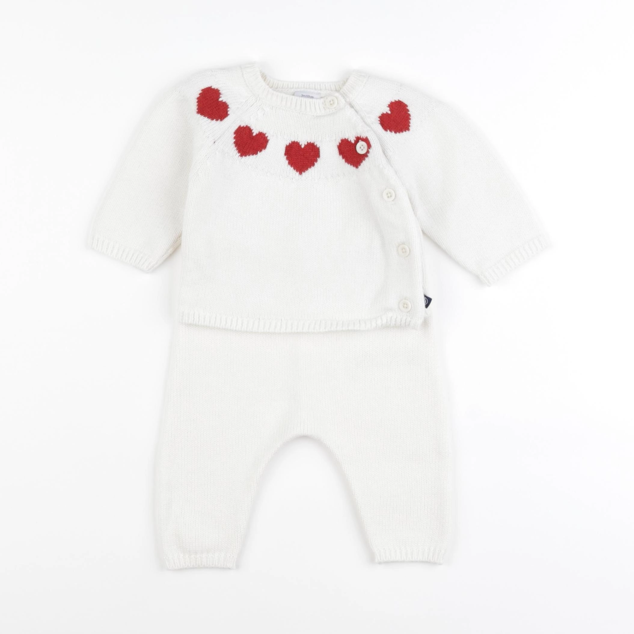 Petit Bateau - ensemble blanc - 3 mois