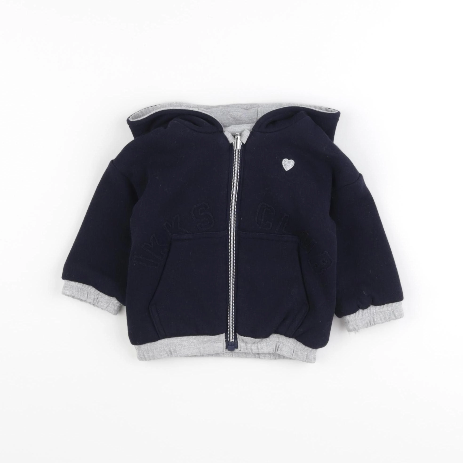 IKKS - sweat réversible bleu - 6 mois