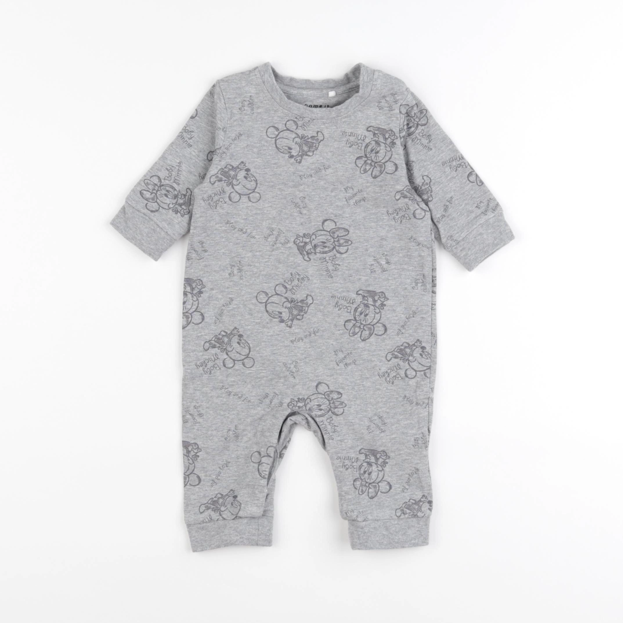 Name it - pyjama coton gris - 1 mois