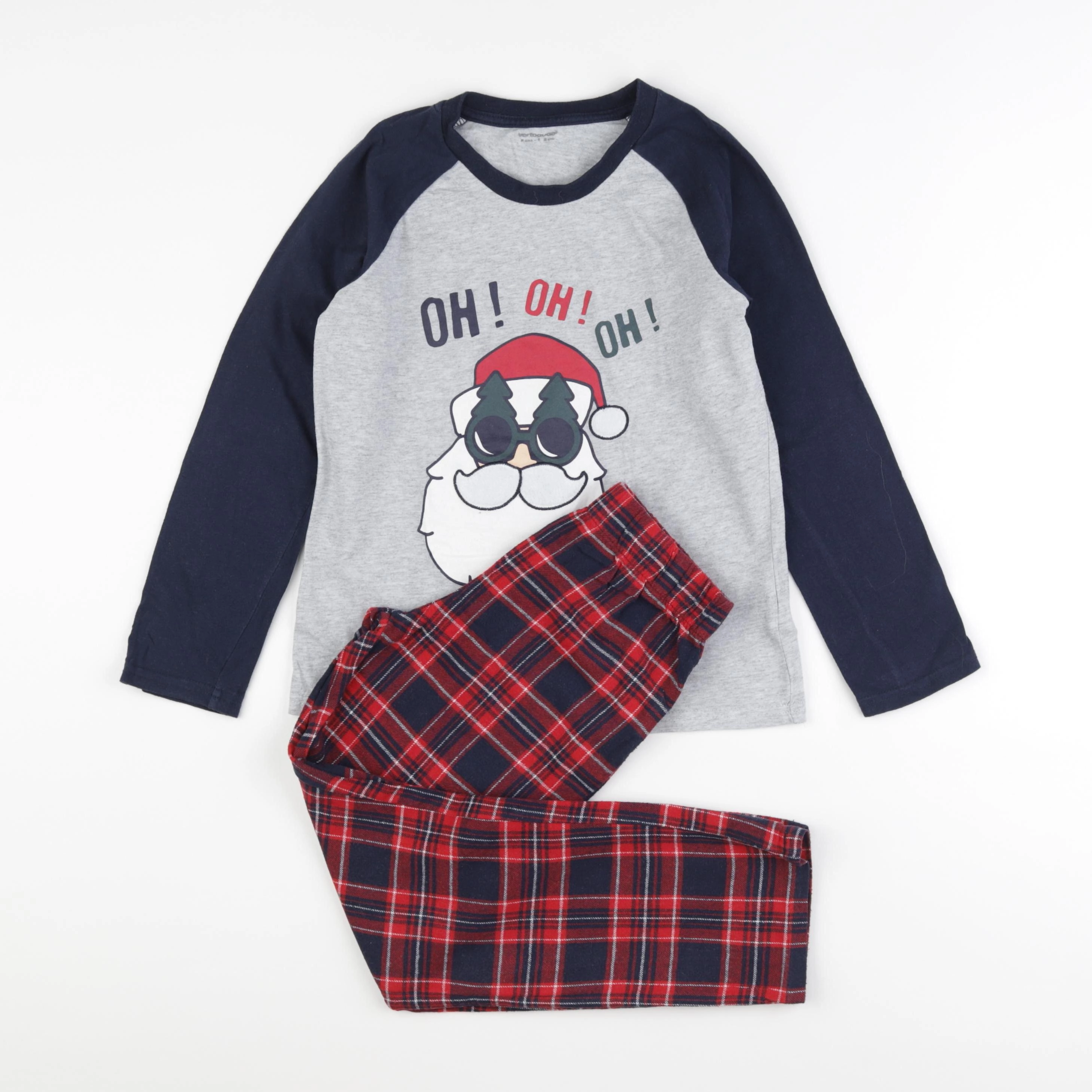 Vertbaudet - pyjama coton bleu, rouge - 8 ans