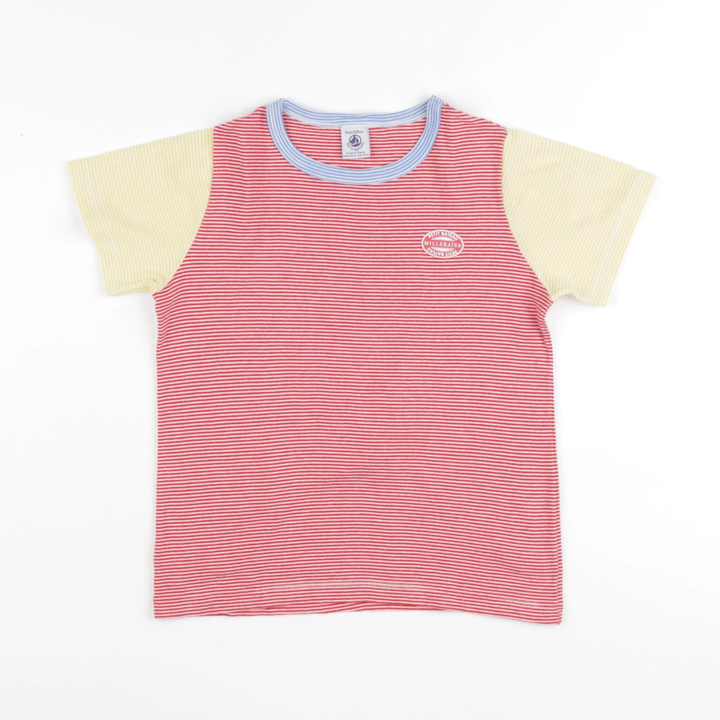 Petit Bateau - tee-shirt rouge, jaune - 8 ans