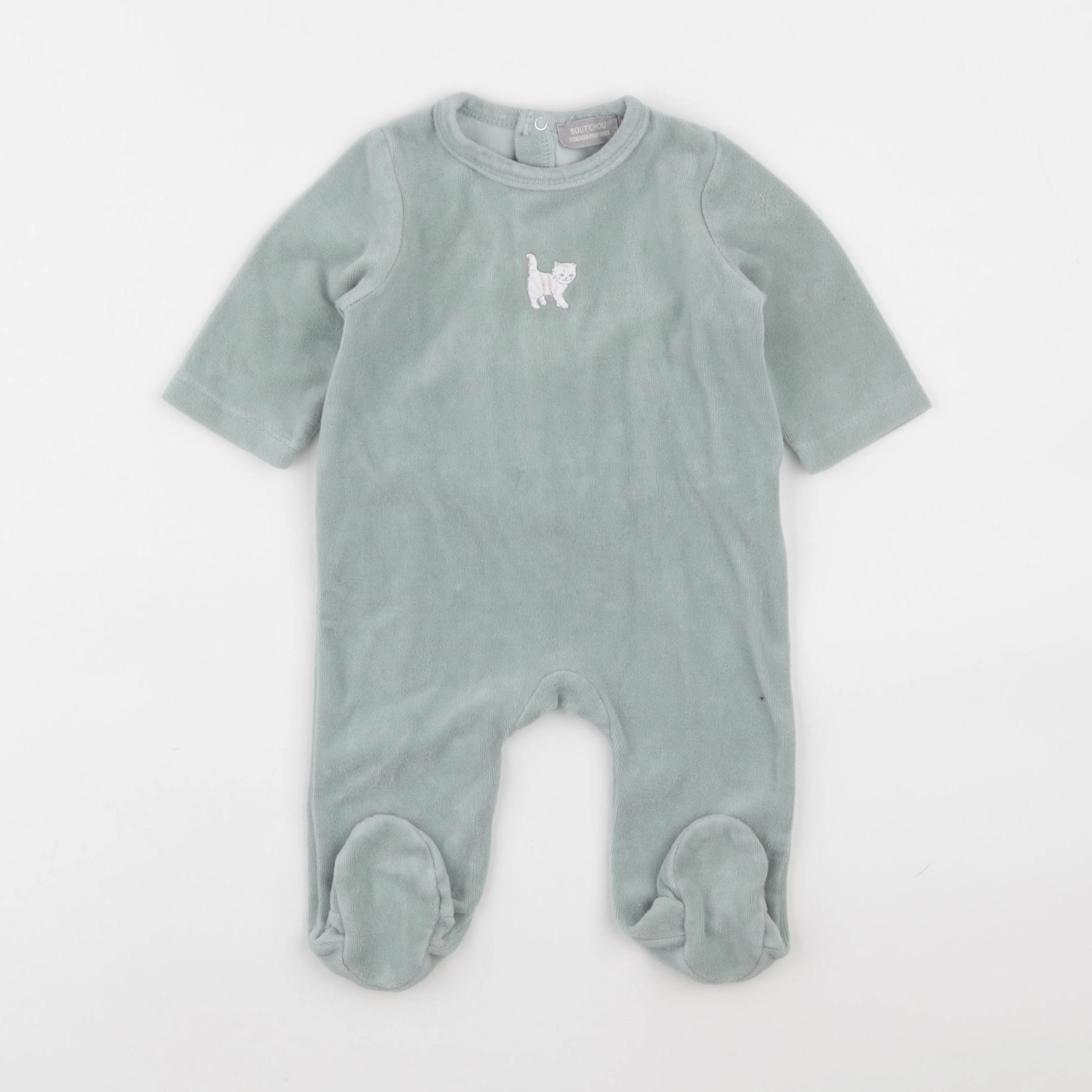 Boutchou - pyjama velours vert - 6 mois