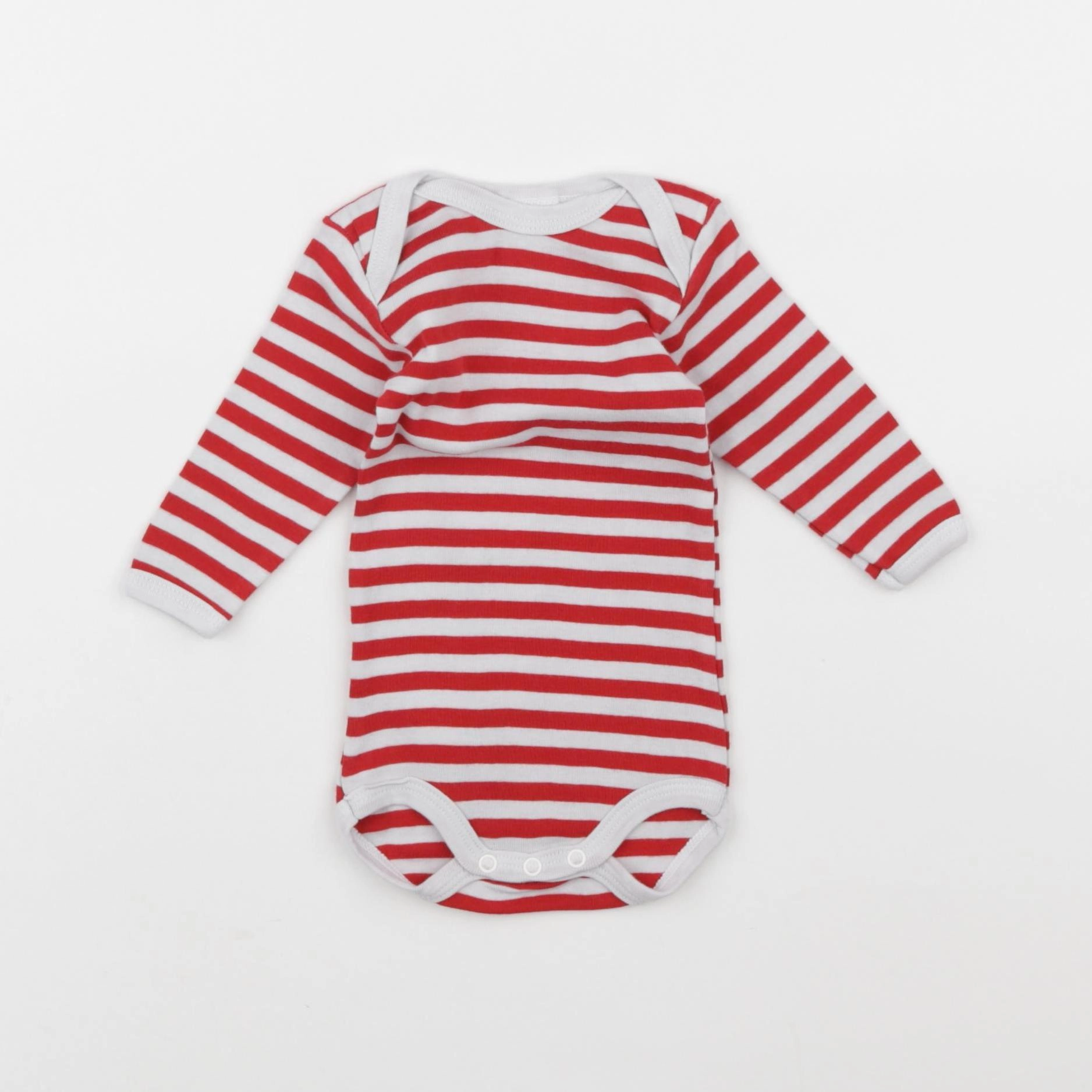 Petit Bateau - body rouge, beige - 3 mois
