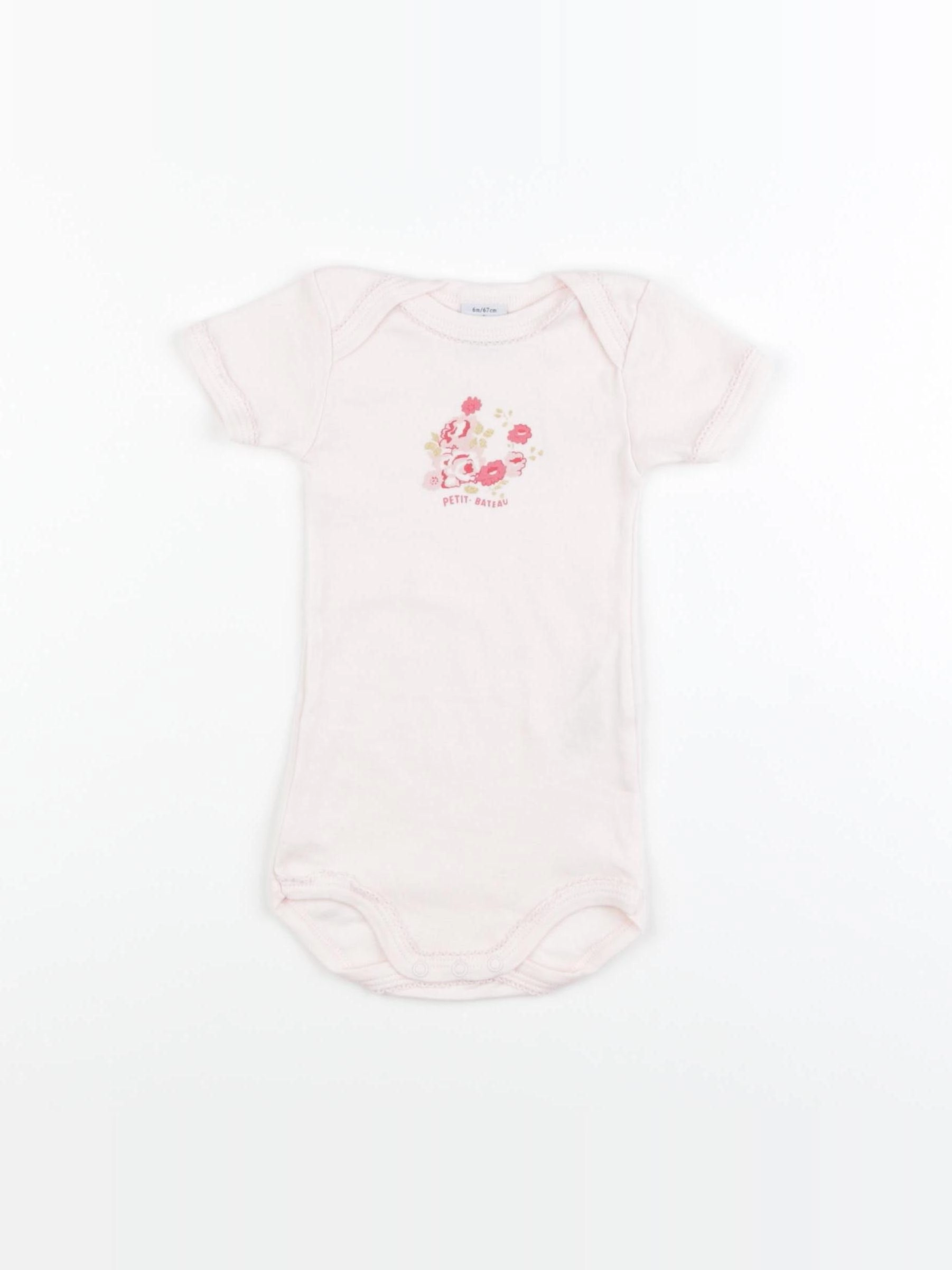 Petit Bateau - body rose - 6 mois