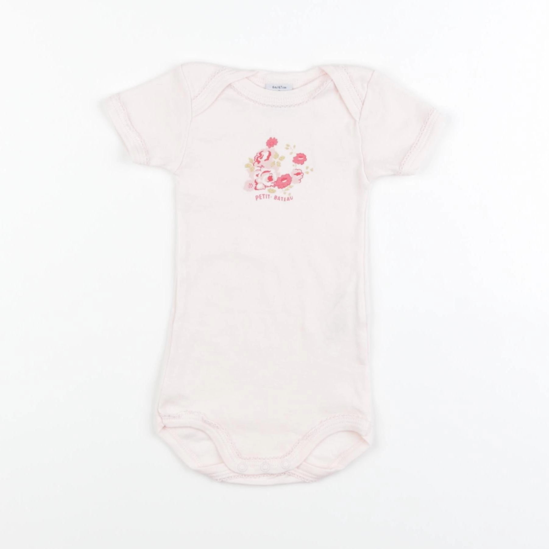 Petit Bateau - body rose - 6 mois