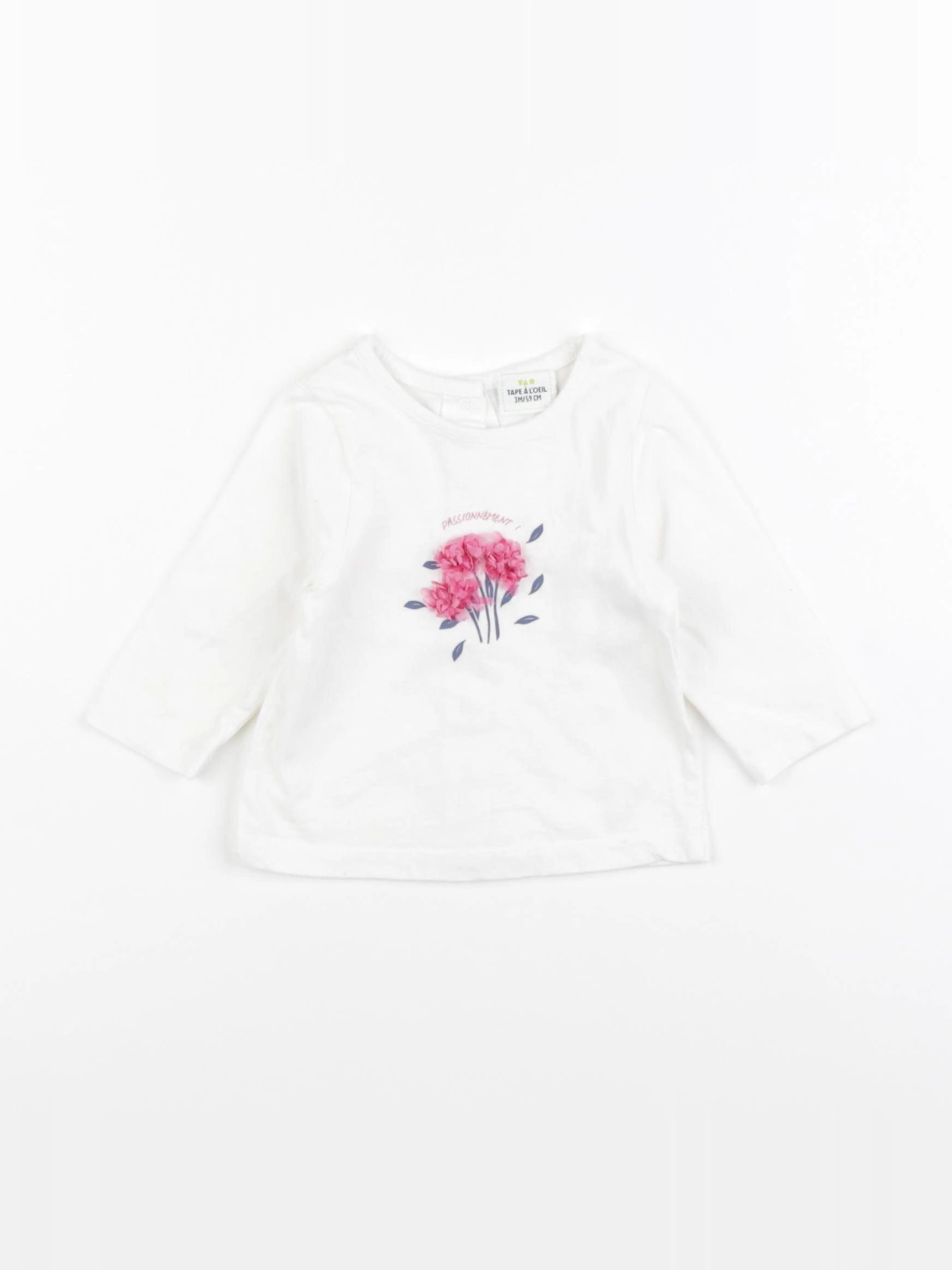 Tape à l'oeil - tee-shirt blanc - 3 mois