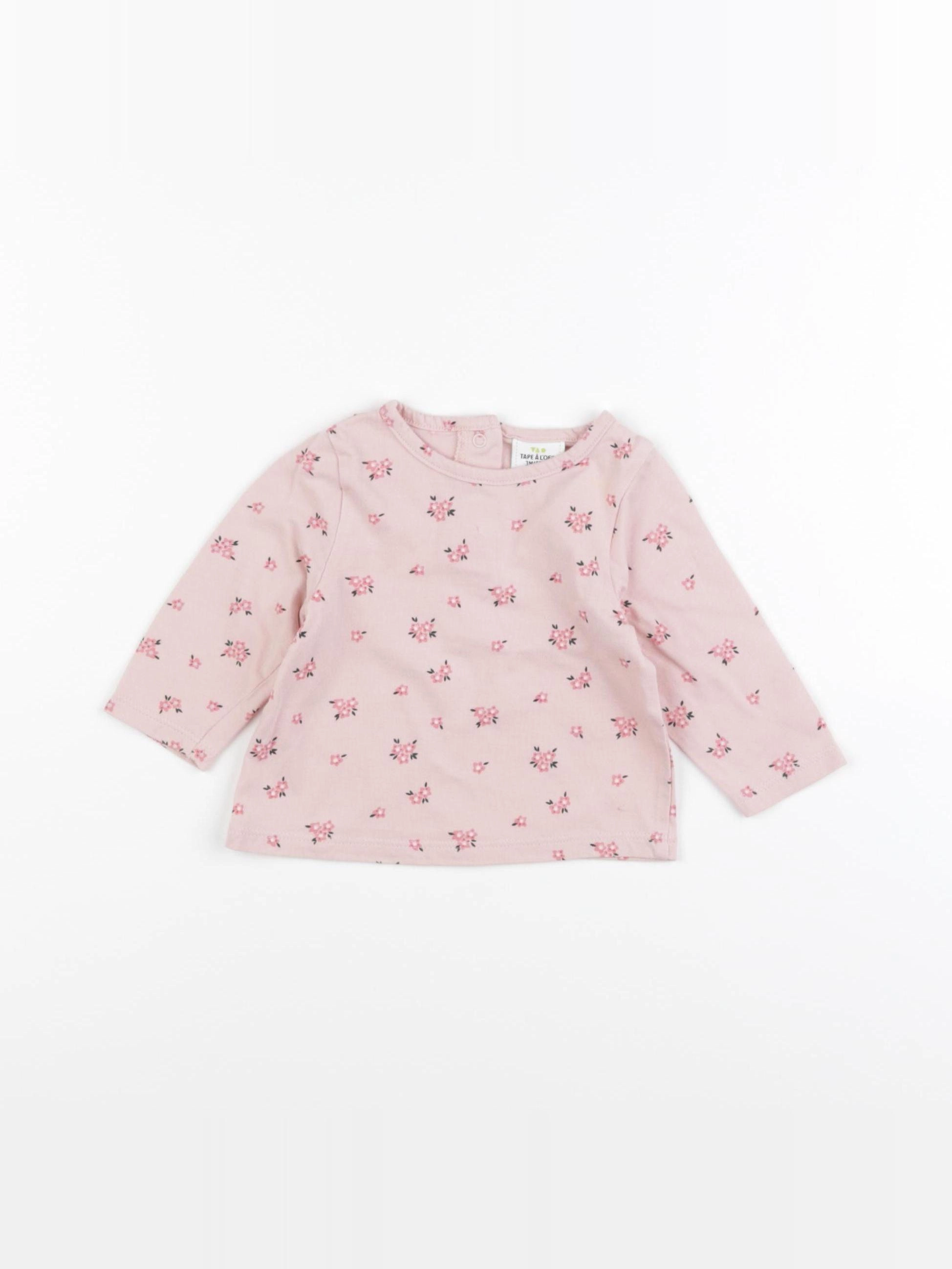Tape à l'oeil - tee-shirt rose - 3 mois