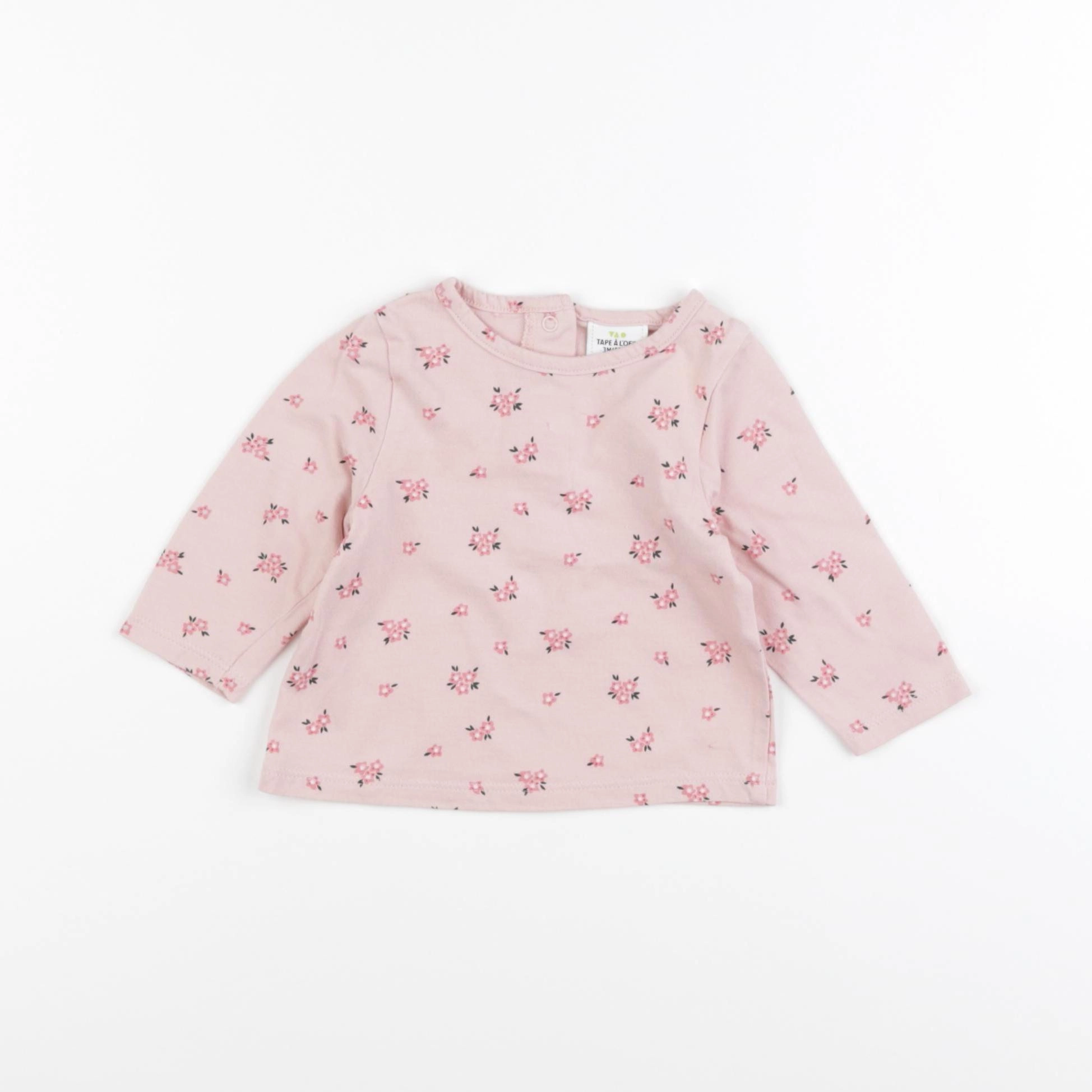 Tape à l'oeil - tee-shirt rose - 3 mois