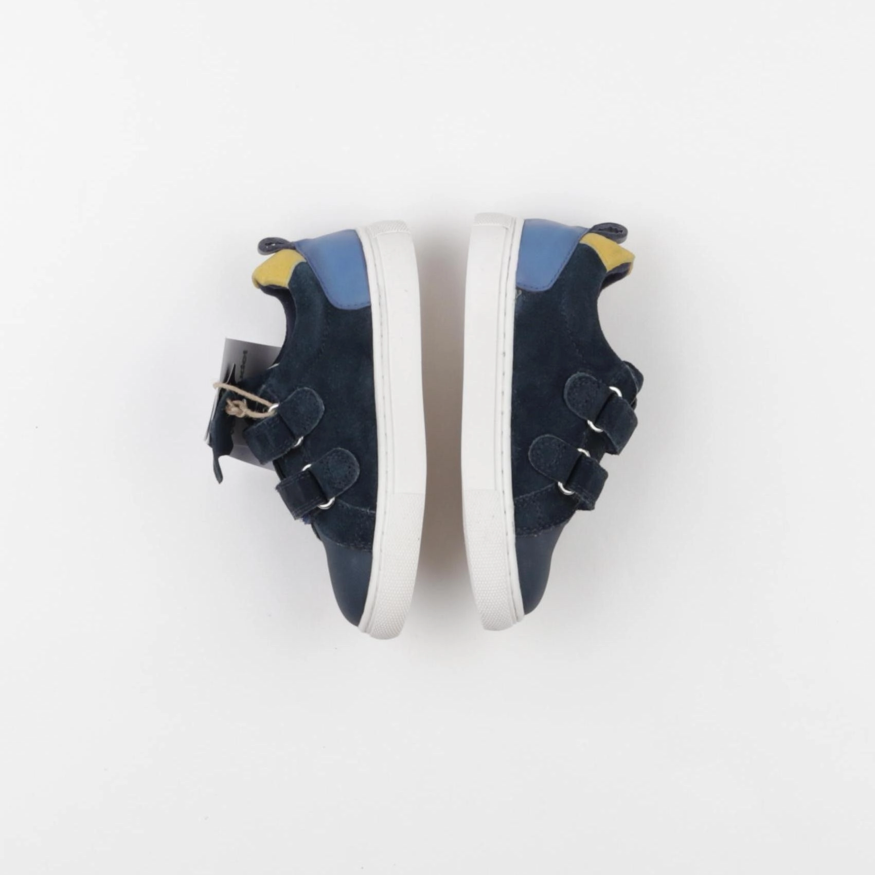 Vertbaudet - tennis à scratch/ lacets bleu - pointure 28