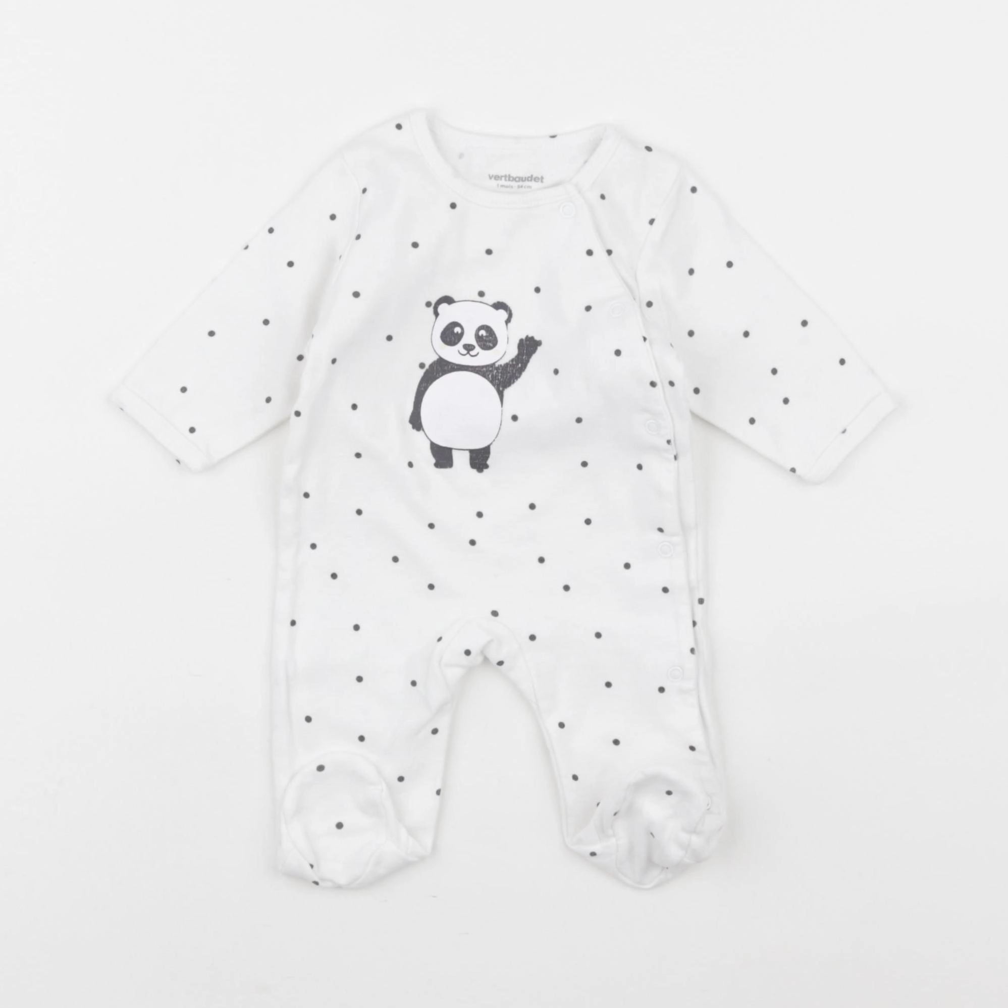 Vertbaudet - pyjama coton blanc - 1 mois