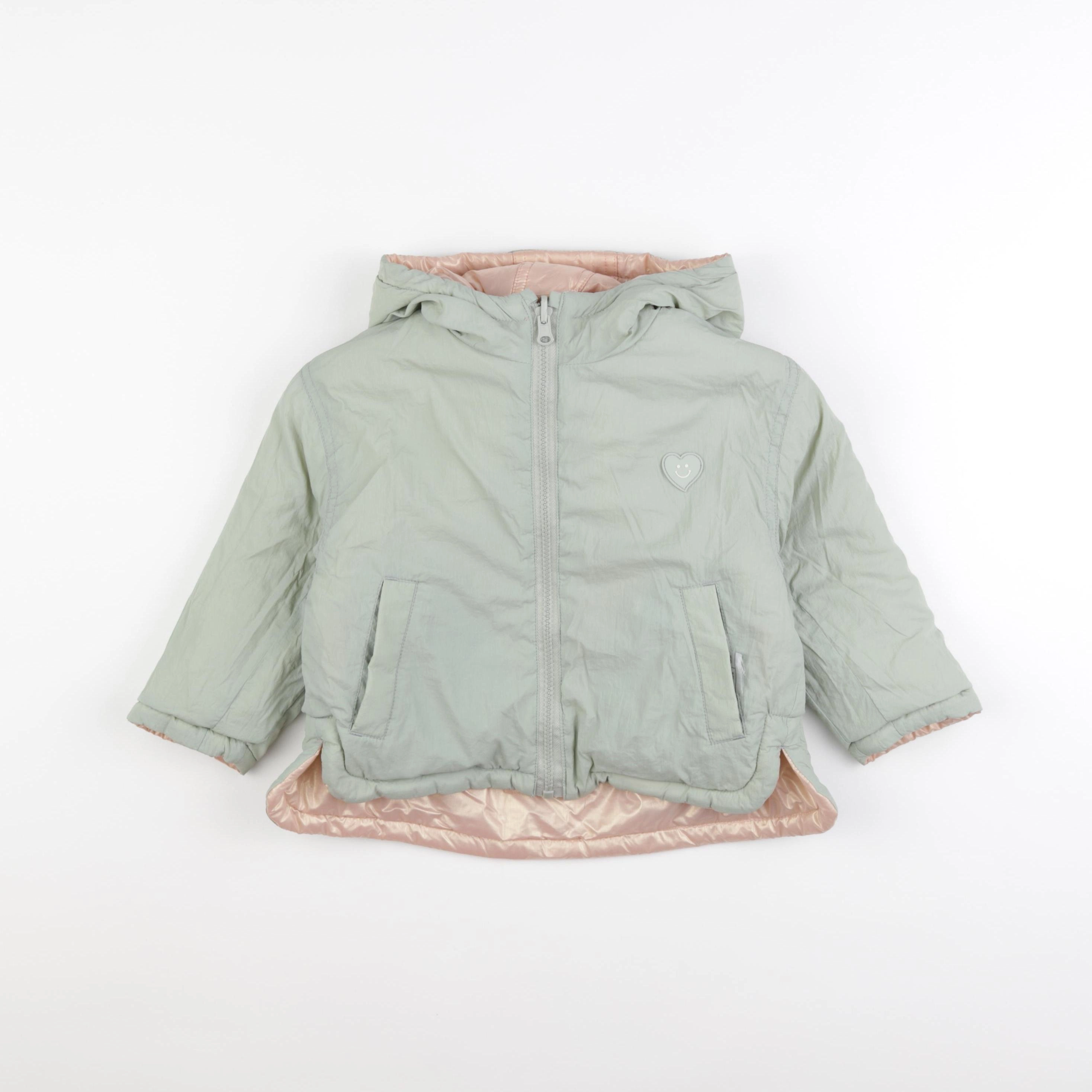 Vertbaudet - doudoune réversible rose, vert - 4 ans