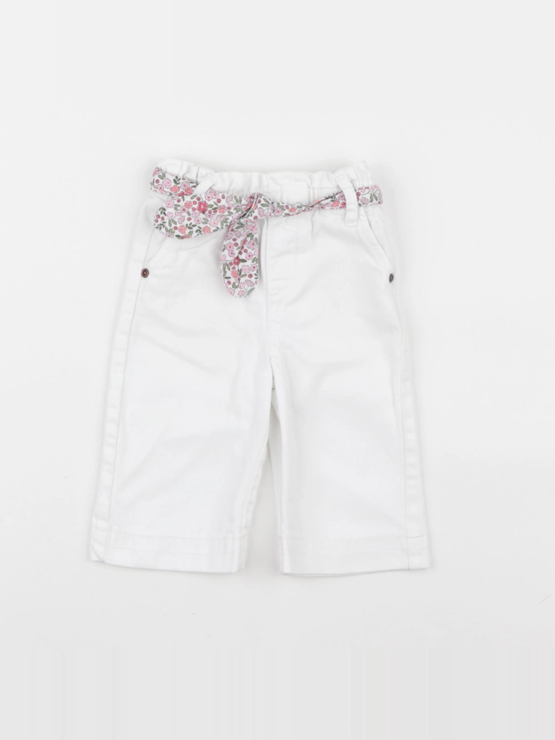 Vertbaudet - pantalon blanc - 6 mois