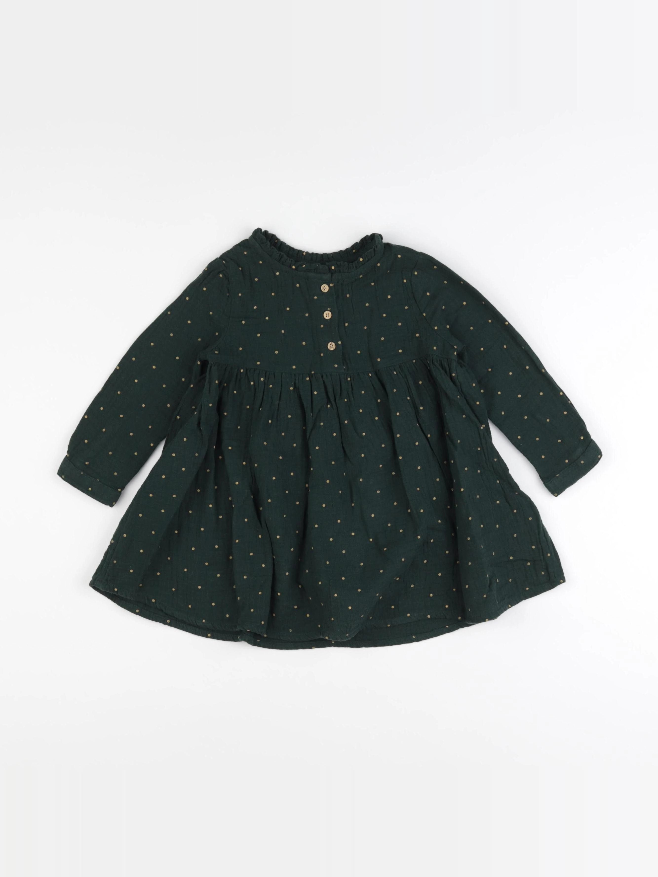 Vertbaudet - robe vert, or - 14 ans