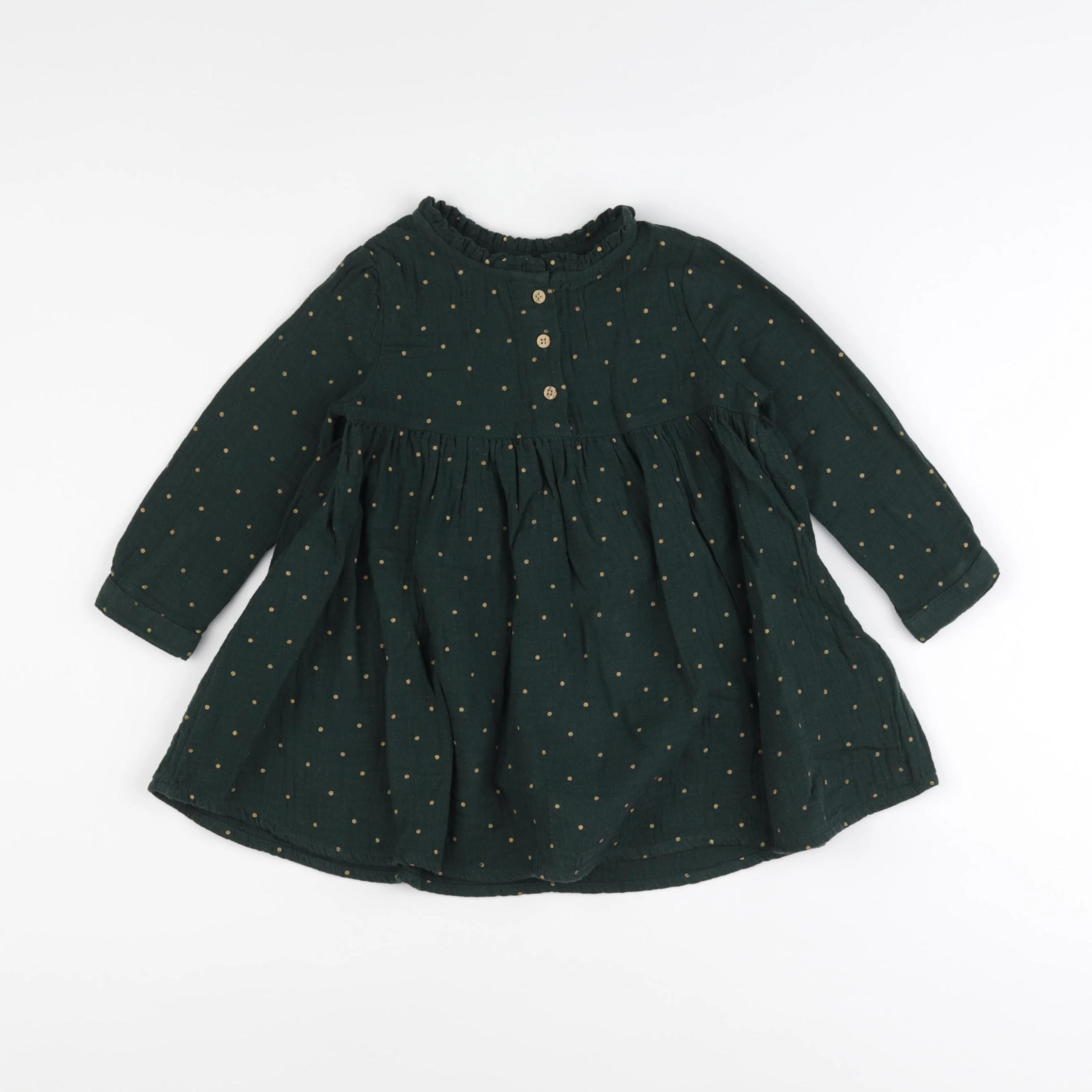 Vertbaudet - robe vert, or - 14 ans
