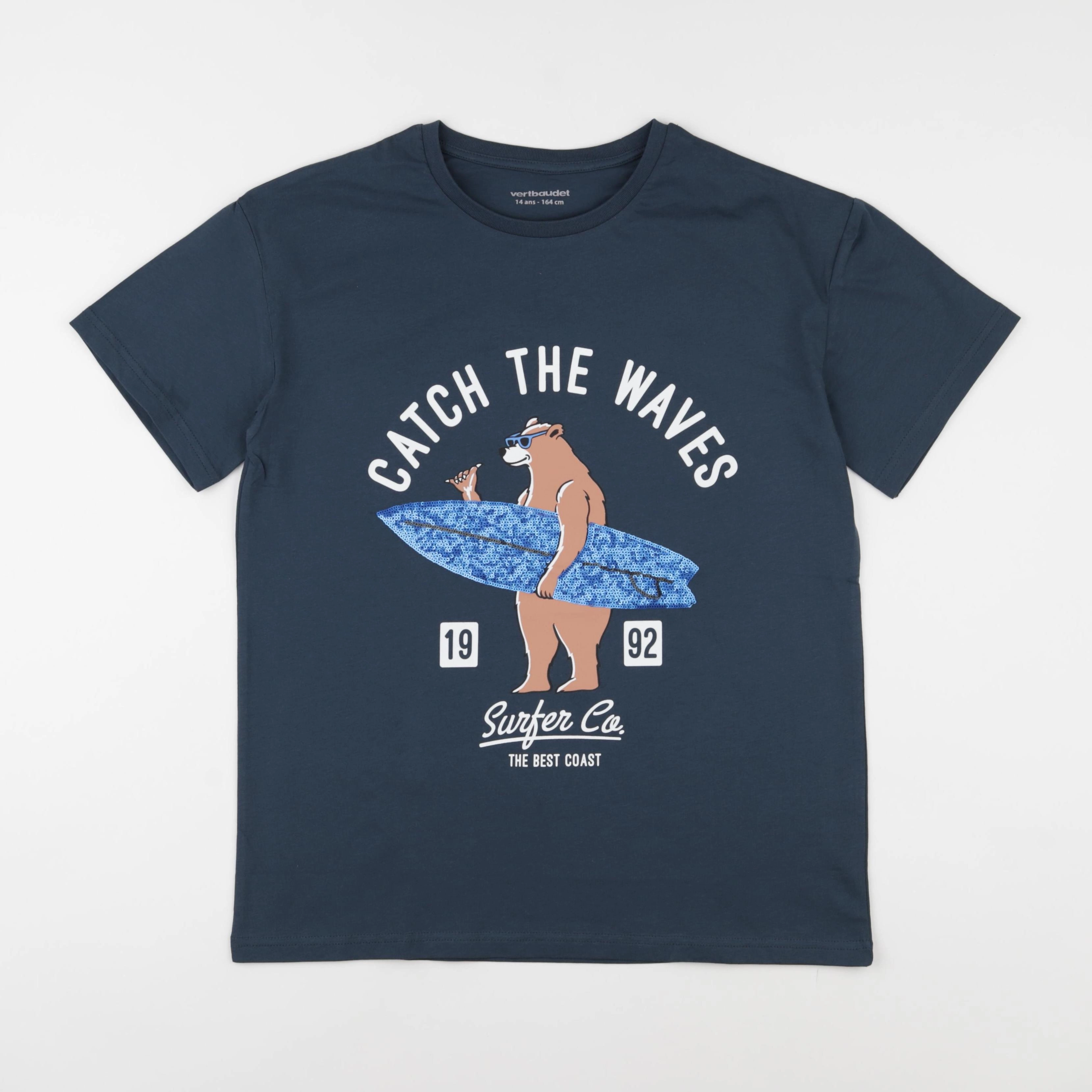 Vertbaudet - tee-shirt bleu - 14 ans