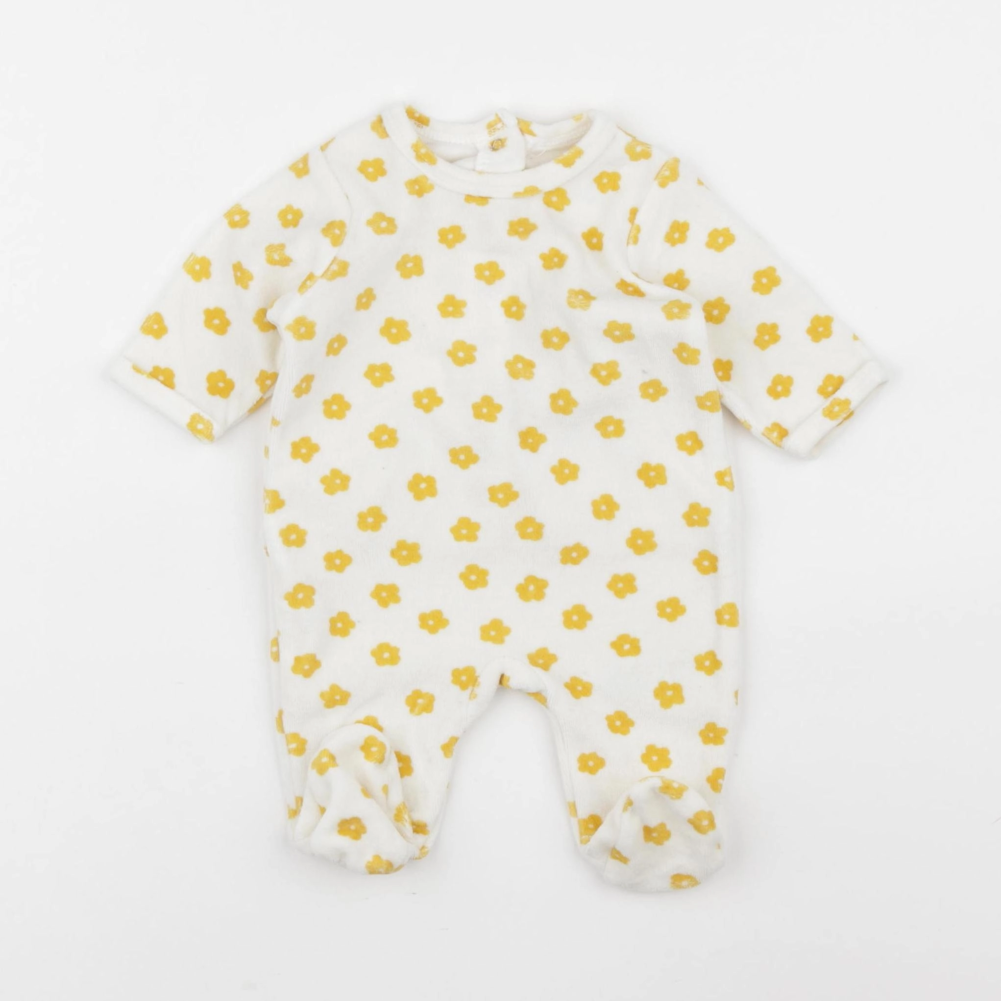 Vertbaudet - pyjama velours blanc - 1 mois