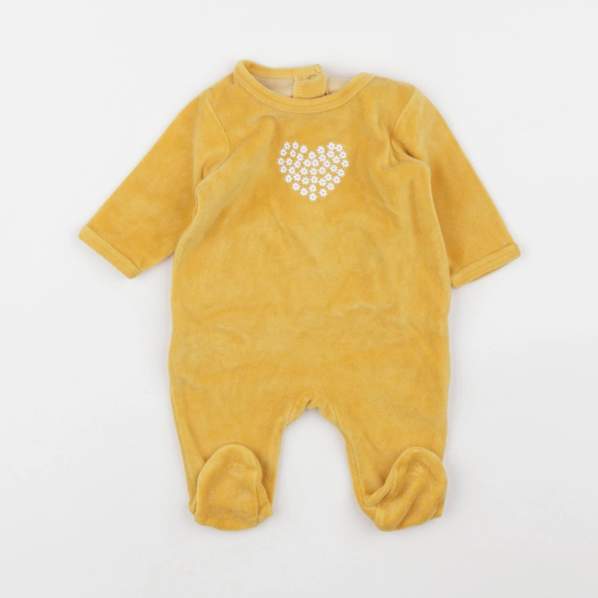 Vertbaudet - pyjama velours jaune - 1 mois