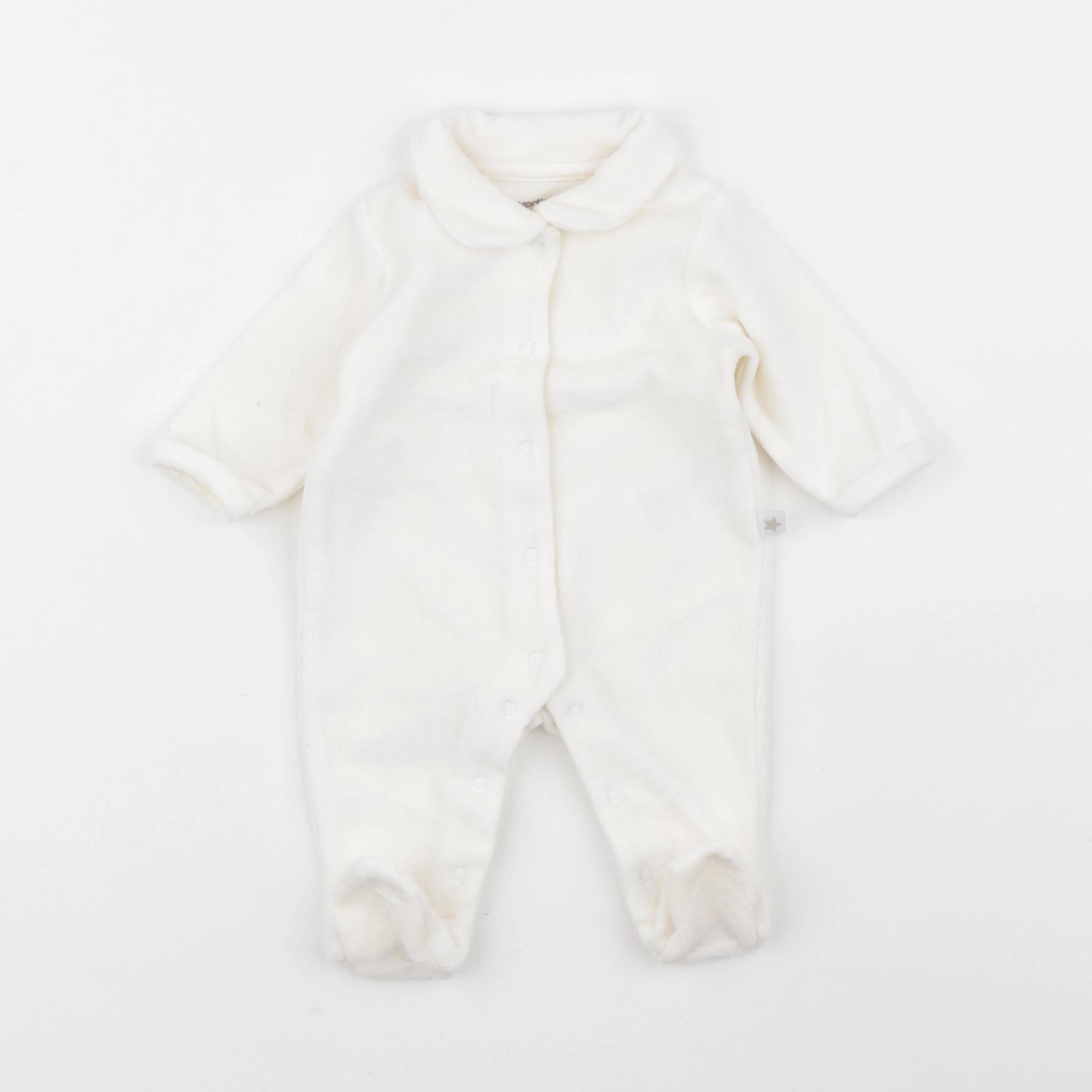 Vertbaudet - pyjama velours blanc - 1 mois