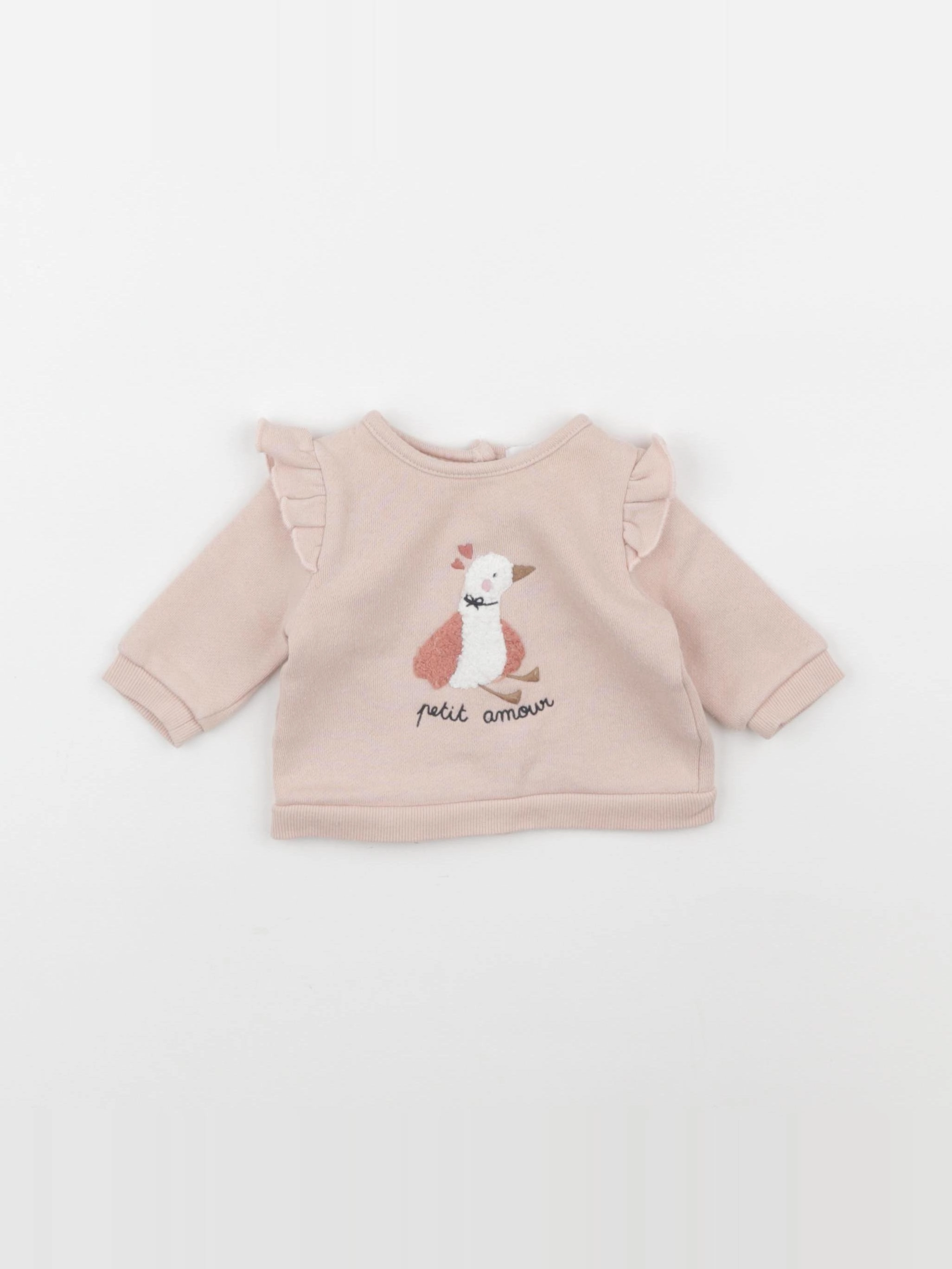Vertbaudet - sweat rose - 1 mois