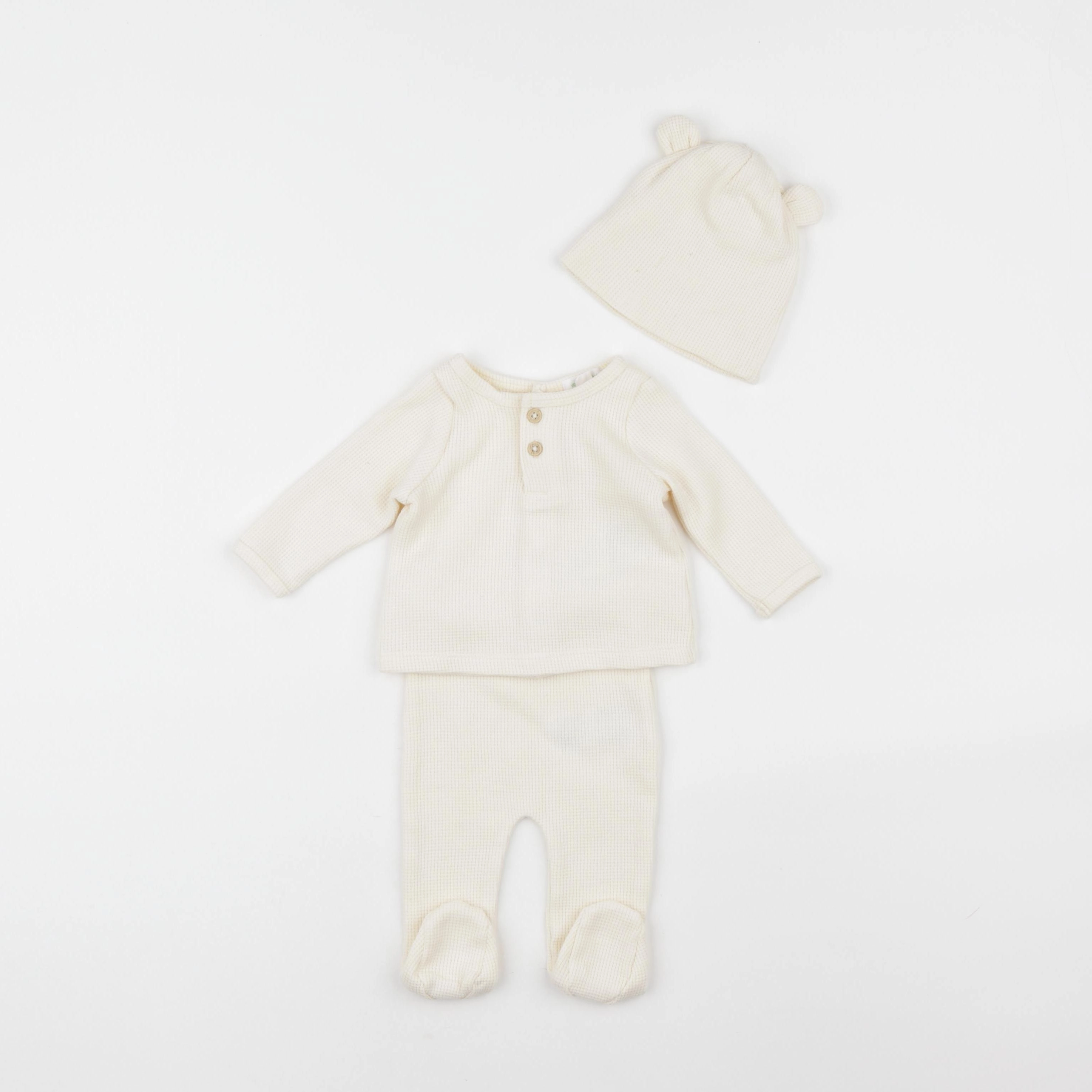 Vertbaudet - ensemble beige - 0/1 mois
