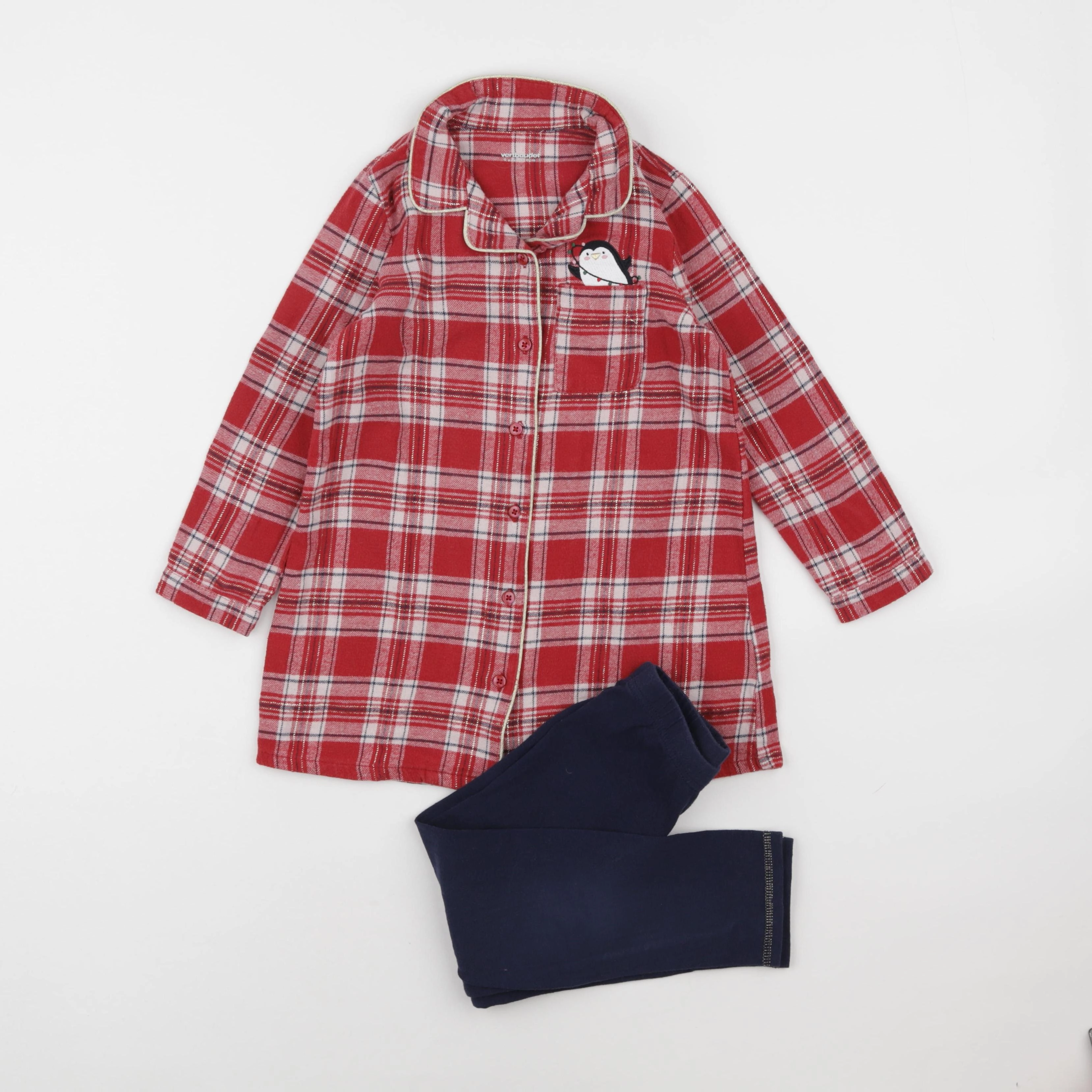 Vertbaudet - pyjama coton rouge - 5 ans
